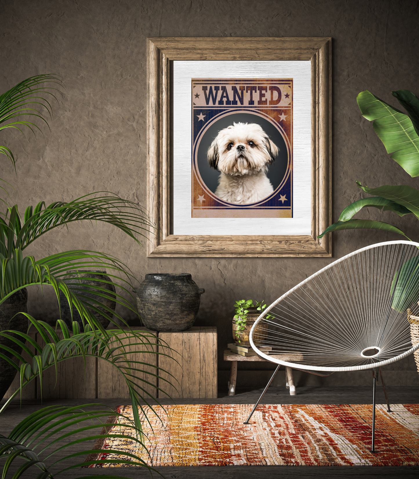 Shih Tzu Mug Shot Wanted Poster