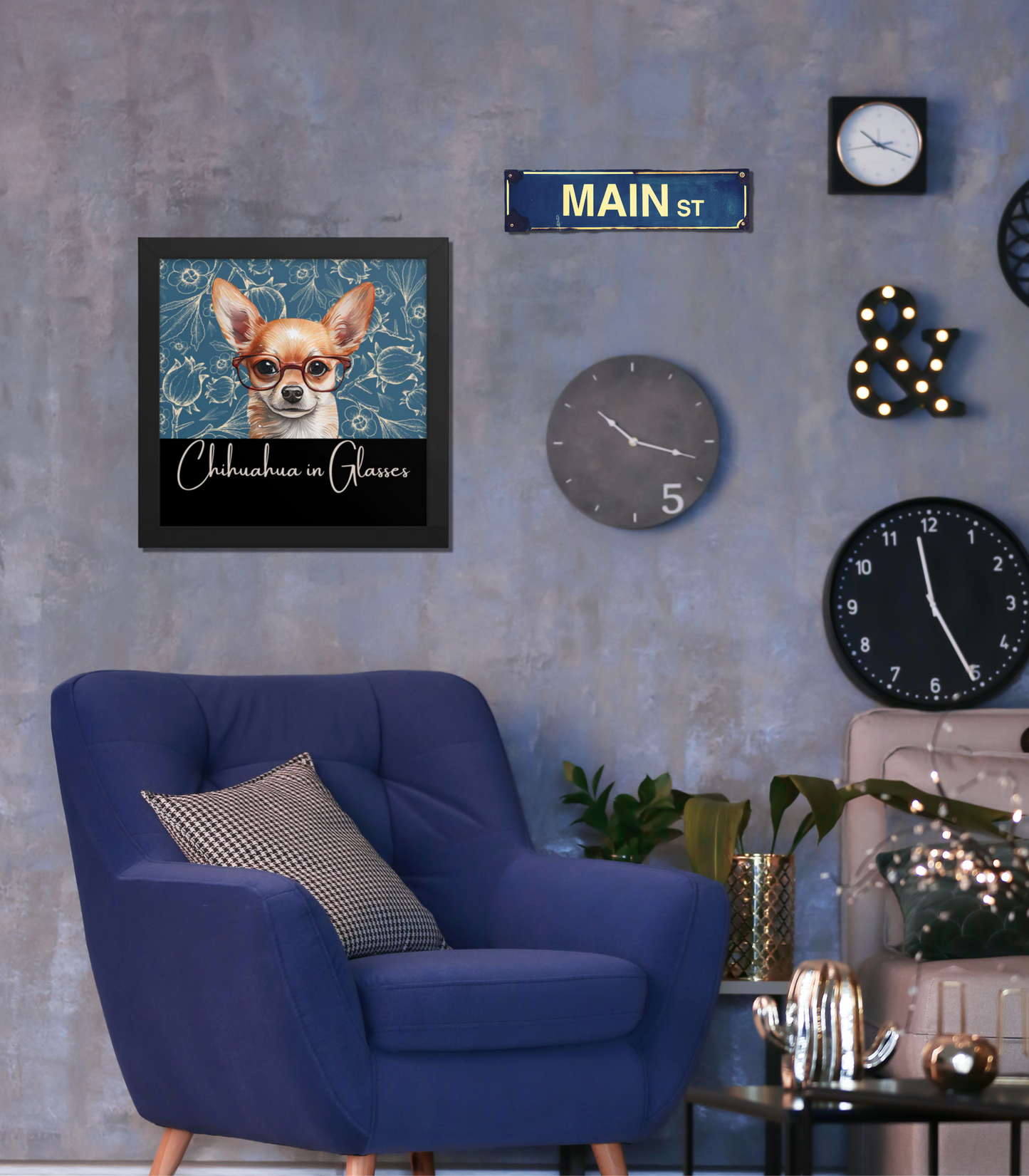 Chihuahua in Glasses Framed poster