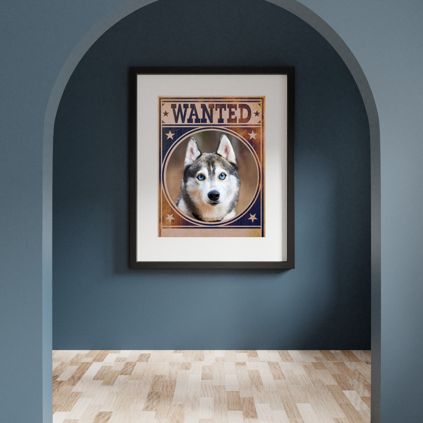 Siberian Husky Mug Shot Wanted Poster