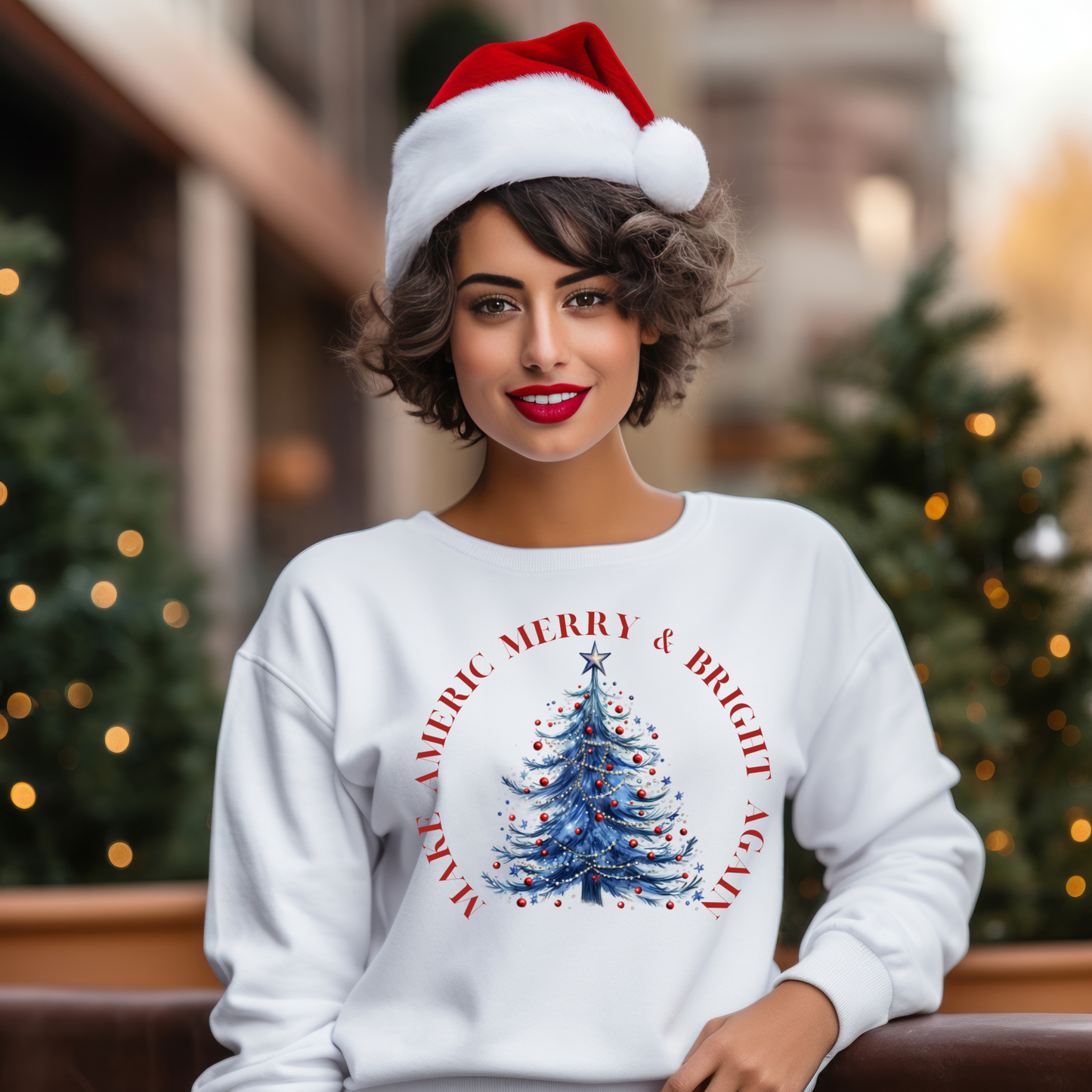 Make America Merry & Bright Again Circle Unisex Heavy Blend™ Crewneck Sweatshirt