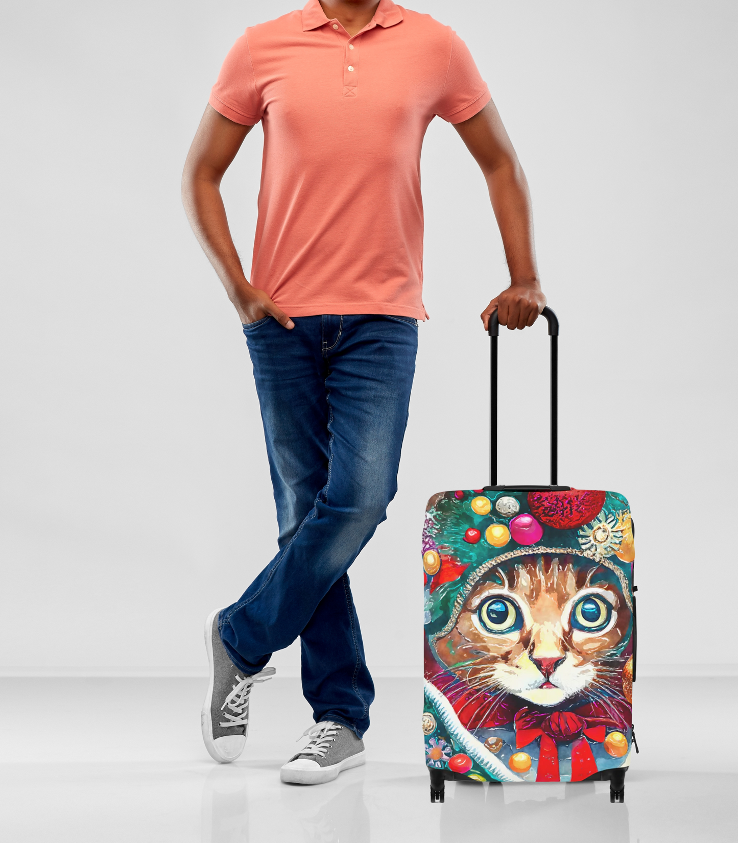 Ornament Cat Christmas Art Luggage Cover