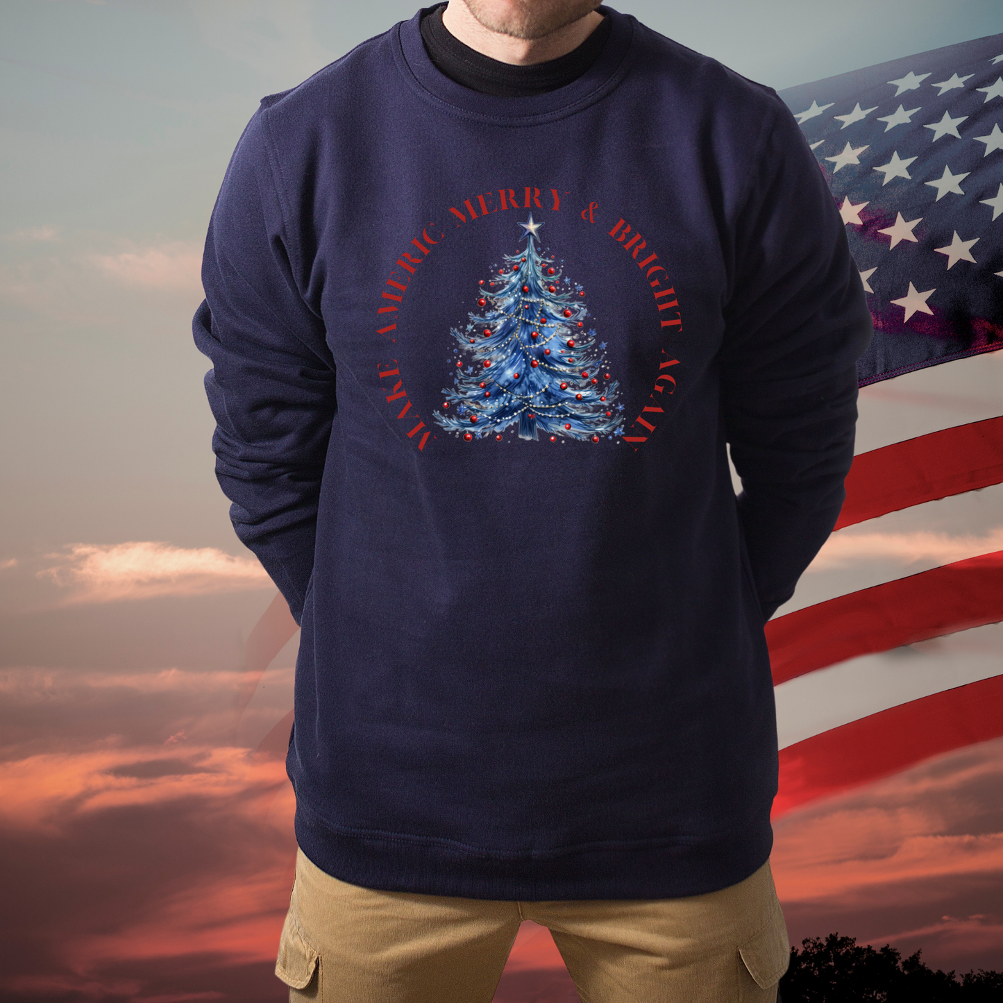 Make America Merry & Bright Again Circle Unisex Heavy Blend™ Crewneck Sweatshirt