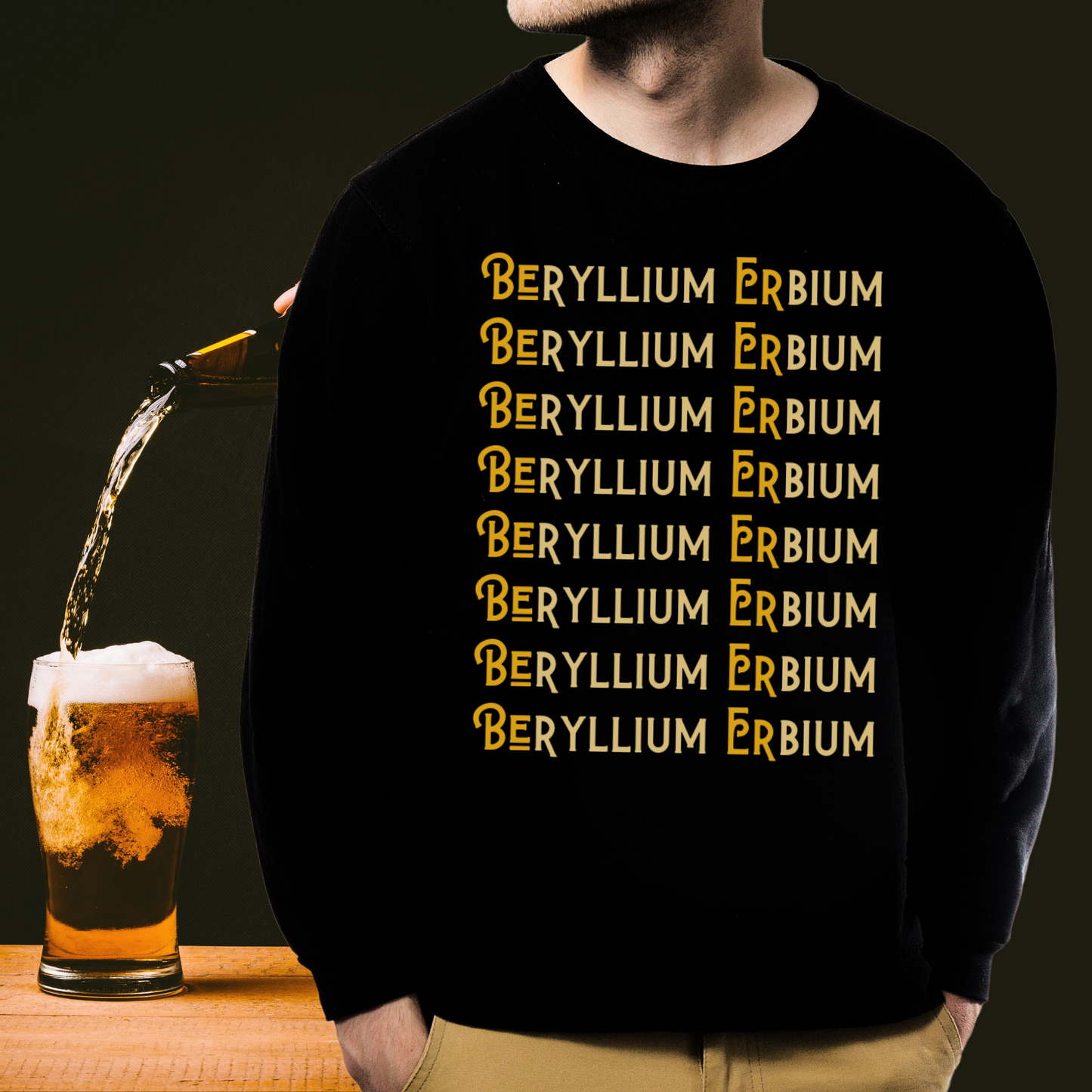 Beryllium Erbium Beer Elements Unisex Heavy Blend™ Crewneck Sweatshirt