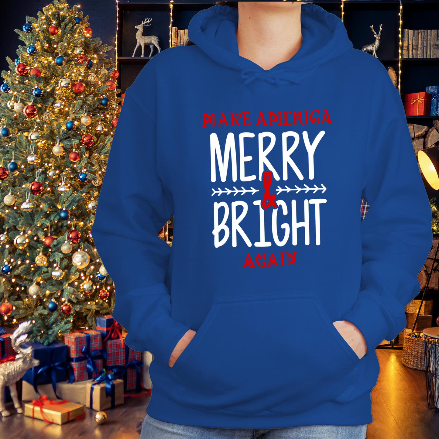 Bold Make America Merry & Bright Again Unisex Heavy Blend™ Hooded Sweatshirt