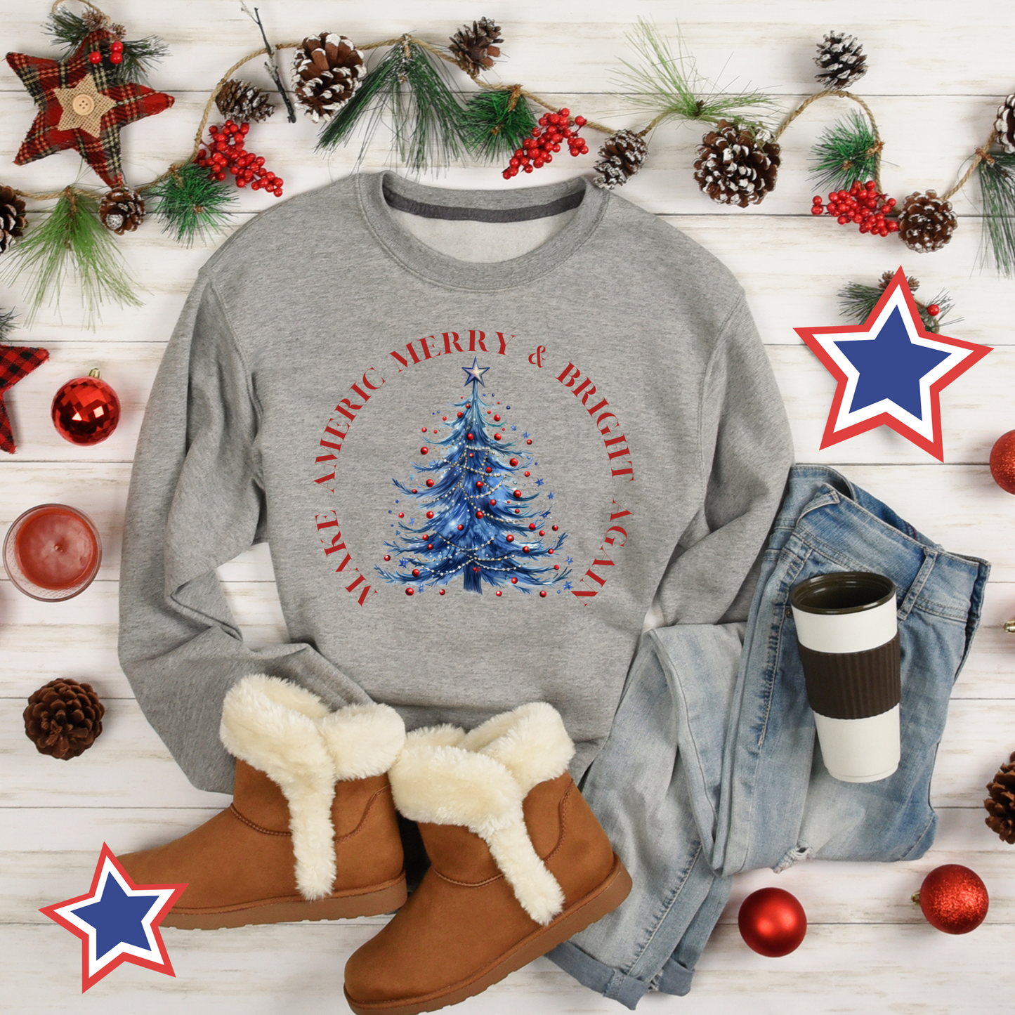 Make America Merry & Bright Again Circle Unisex Heavy Blend™ Crewneck Sweatshirt