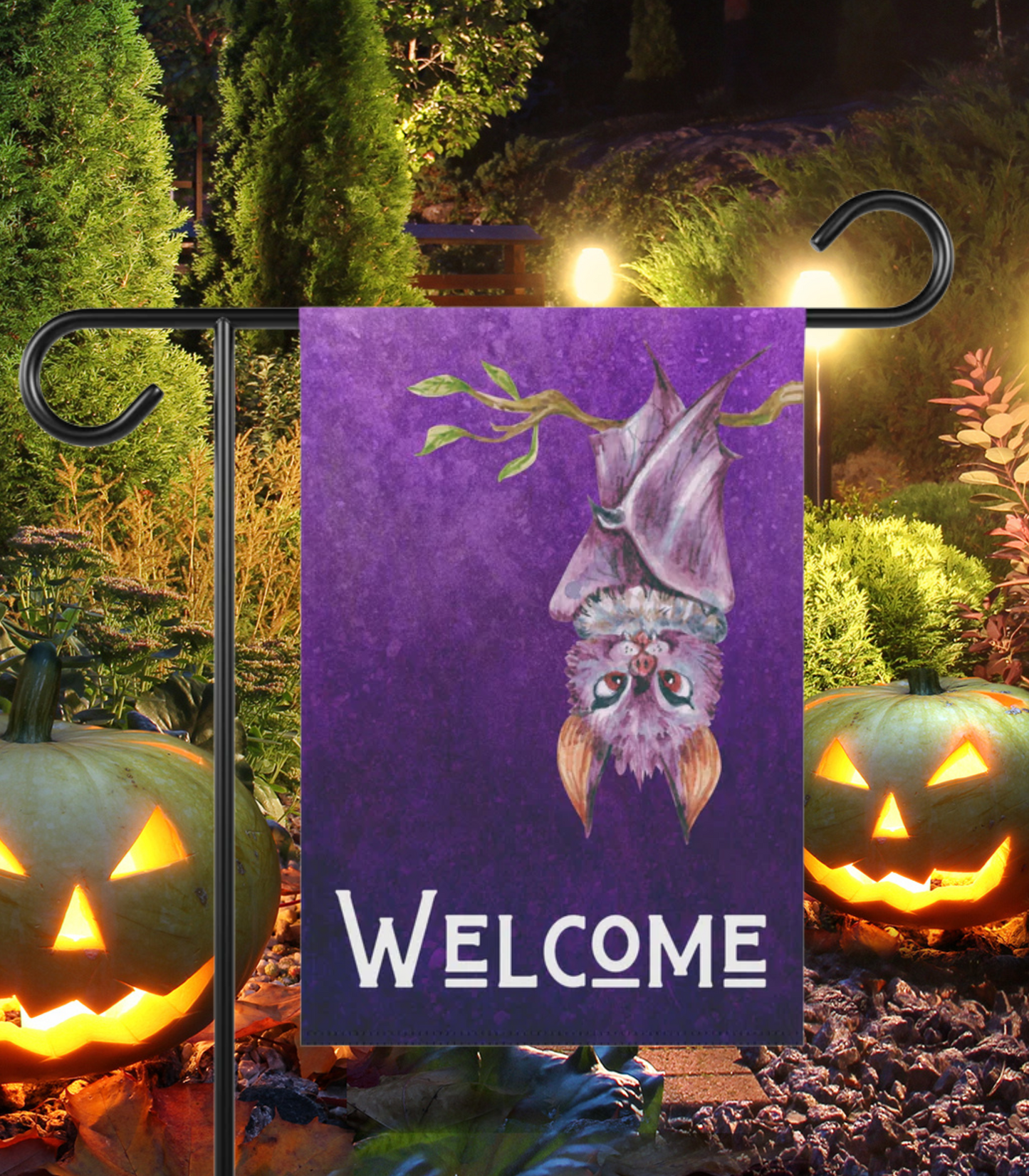 Welcome Bat 2-Sided Garden & House Banner