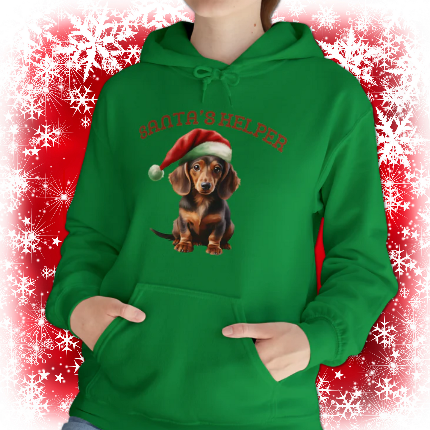 Dachshund Santa's Helper Unisex Heavy Blend™ Hooded Sweatshirt