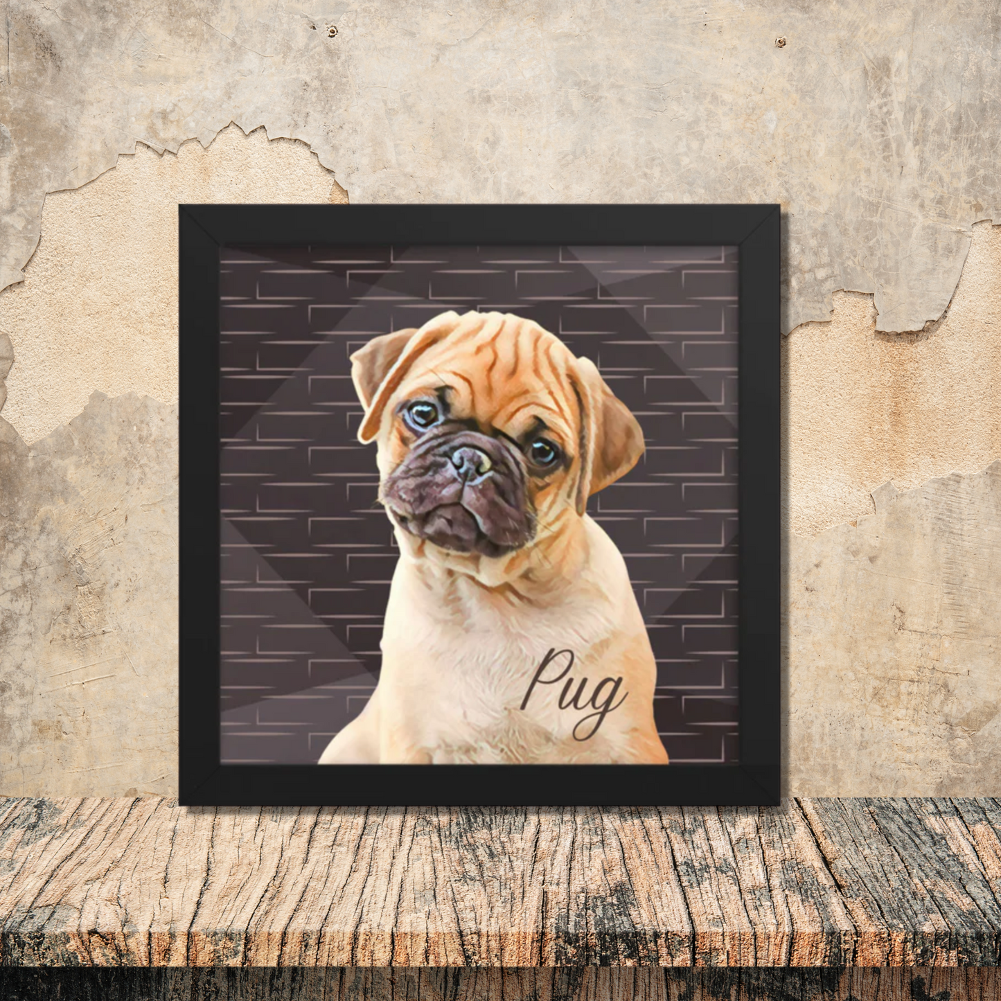 Pug Framed poster