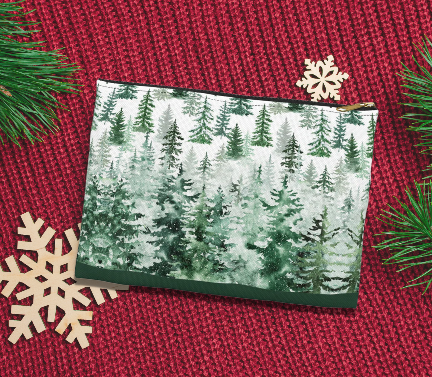 Pines in the Snow Accessory Pouch