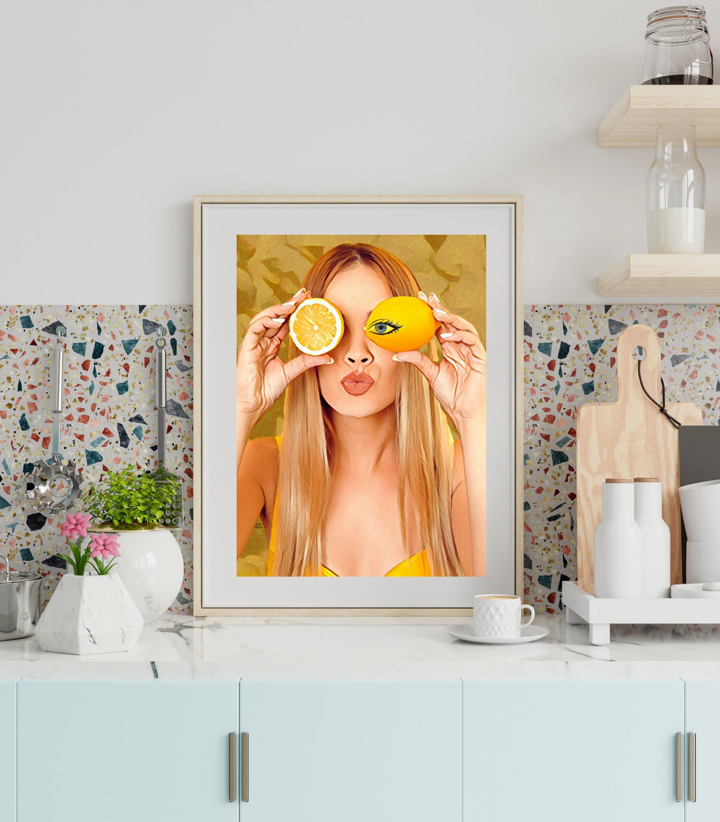 Rory Woman with Lemons Poster