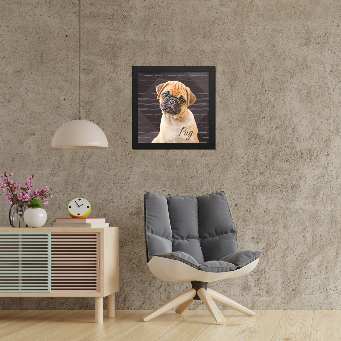 Pug Framed poster