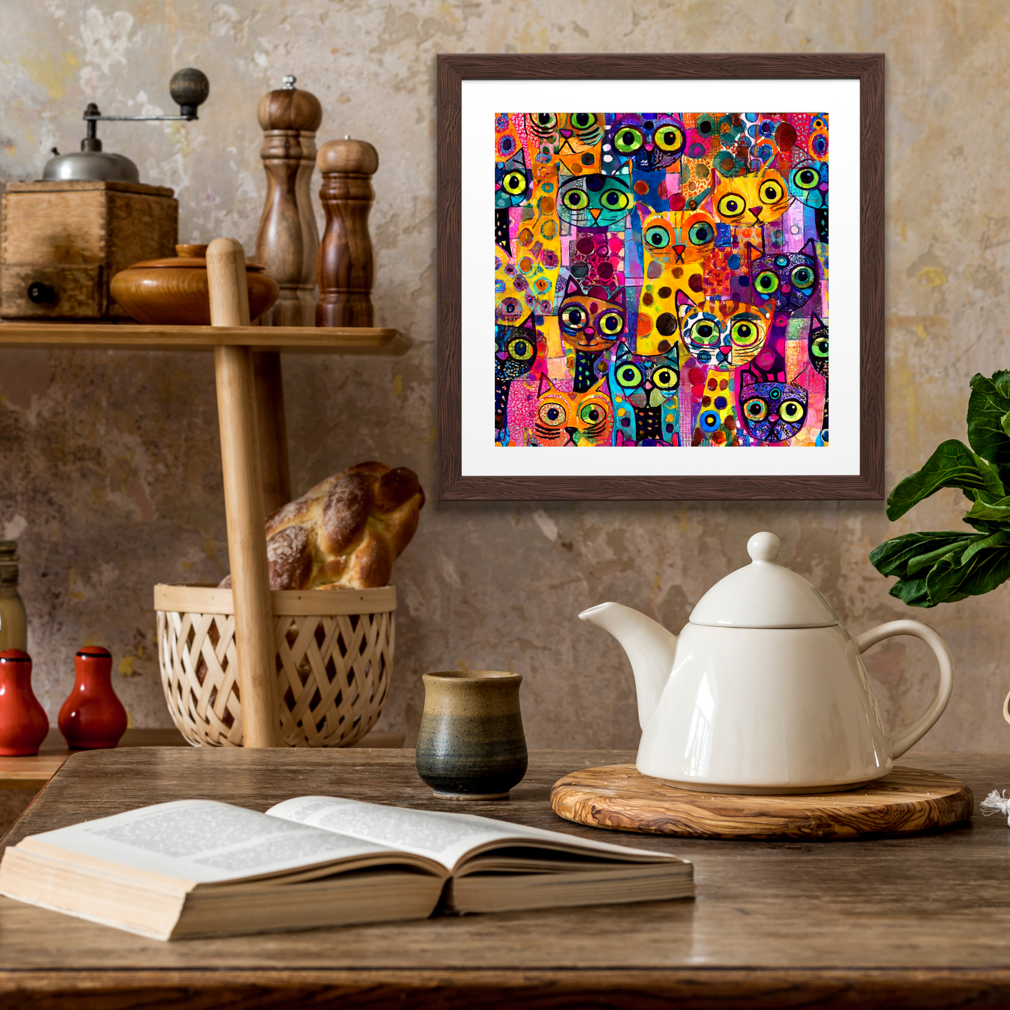 Cat Stories 1 Maximalist Abstract Art Poster