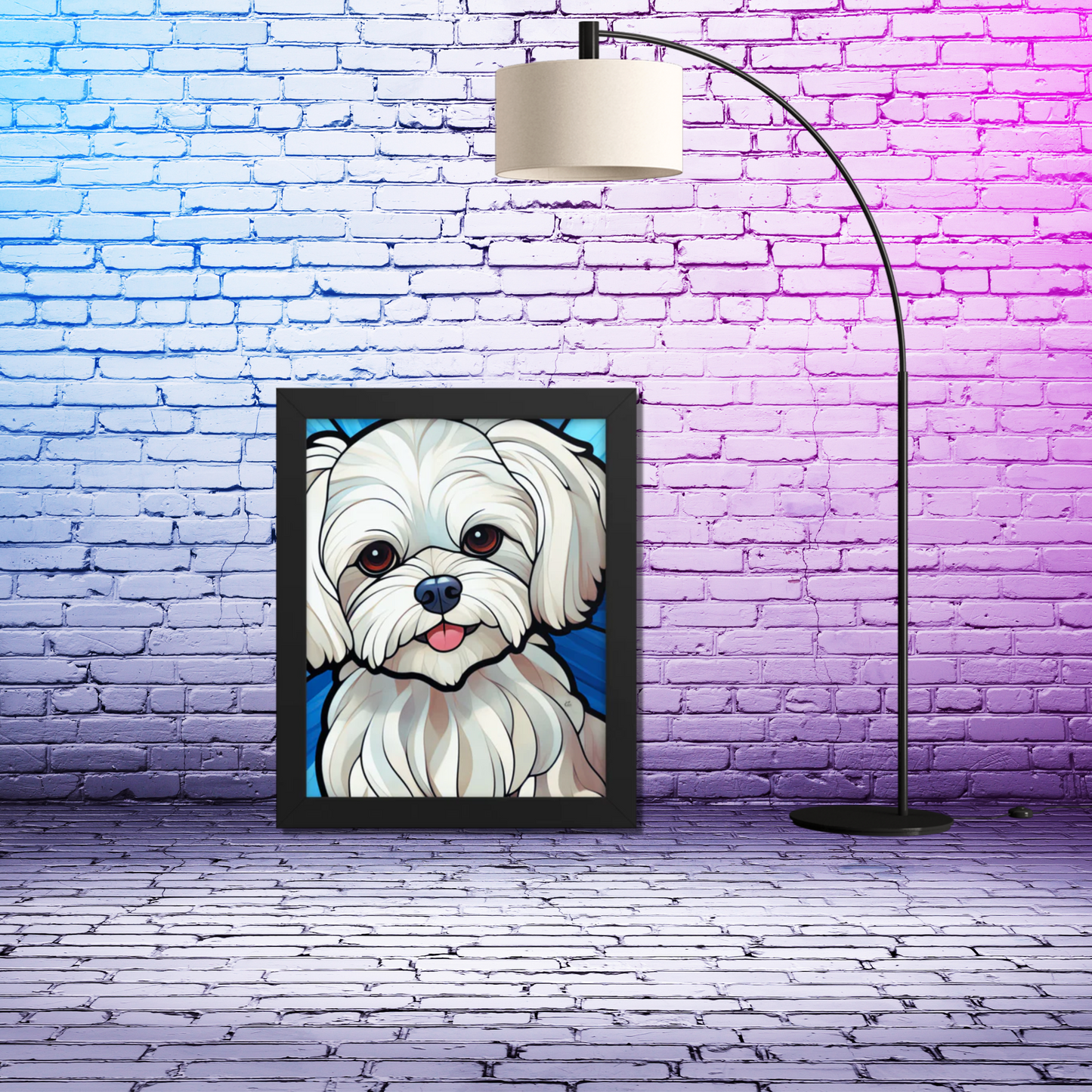 Maltese Stained Glass Look Framed poster