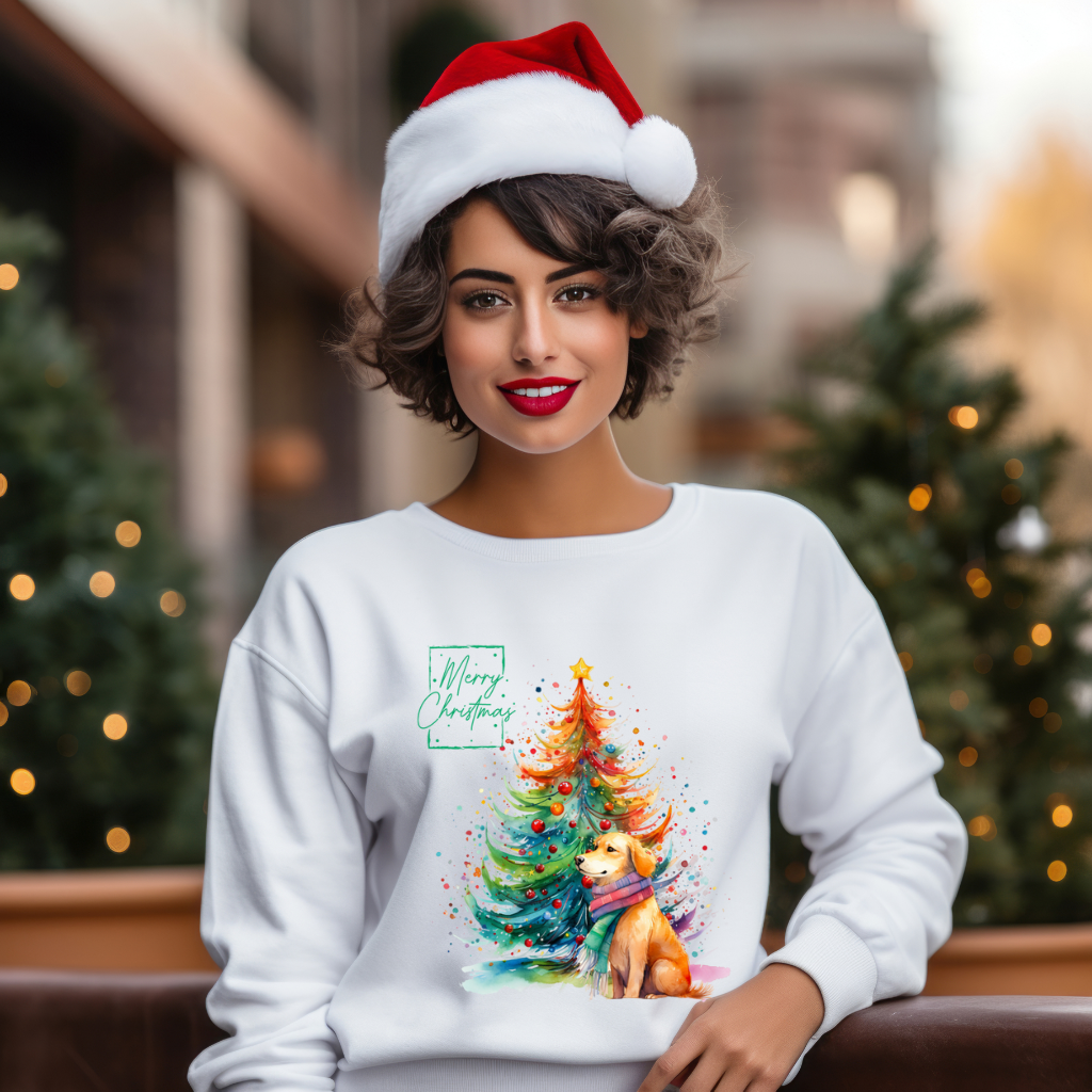 Merry Christmas Golden Retriever Unisex Heavy Blend™ Crewneck Sweatshirt