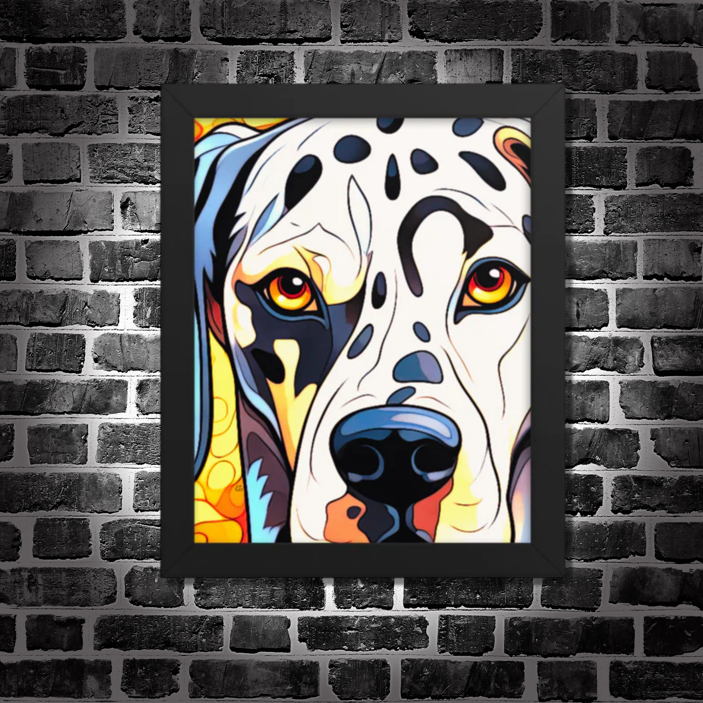 Dalmatian Stained Glass Look Framed poster