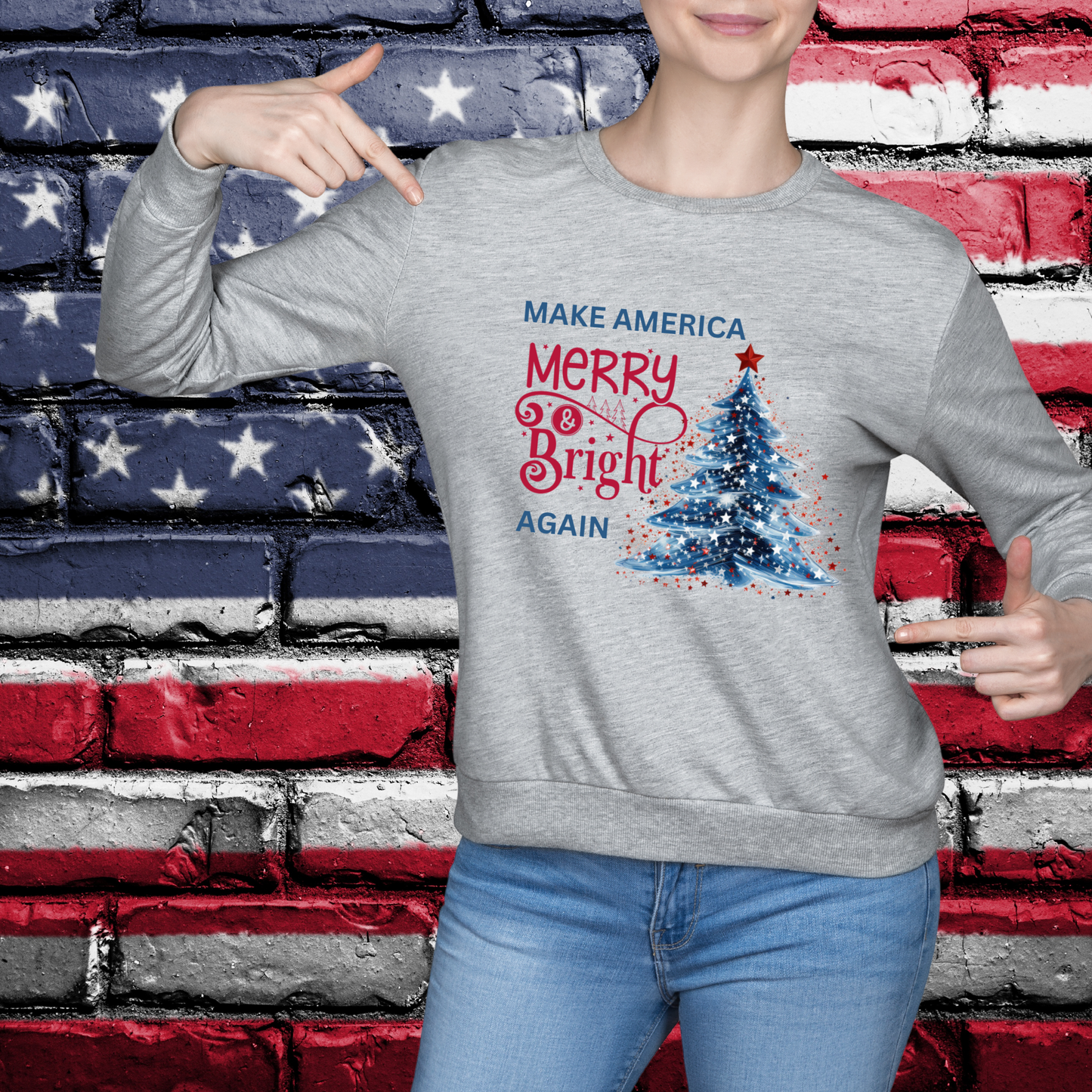 Make America Merry & Bright Again 1 Unisex Heavy Blend™ Crewneck Sweatshirt