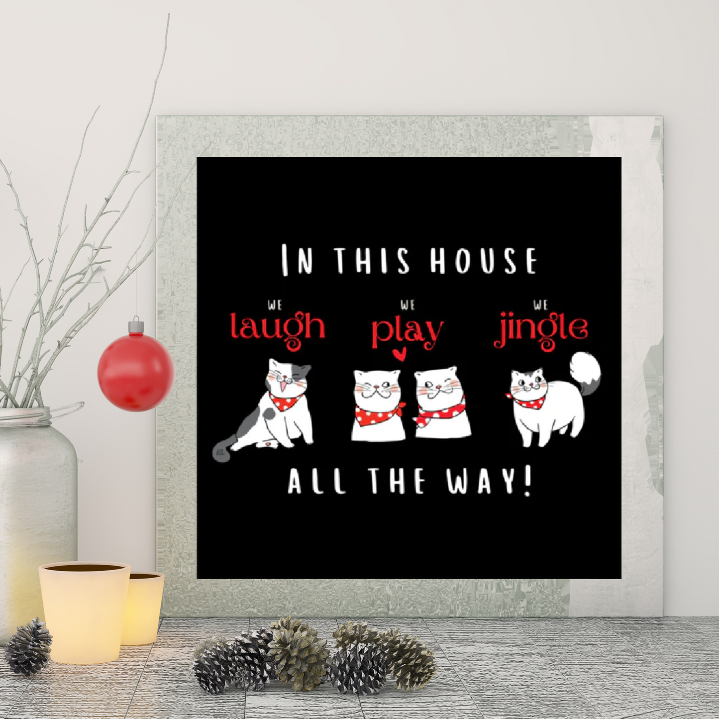 Cute Cats Laugh Play Jingle All the Way Poster