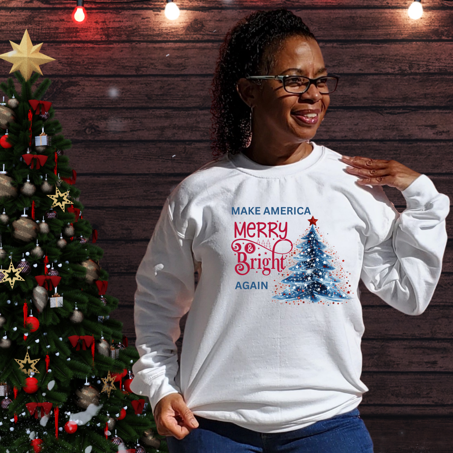 Make America Merry & Bright Again 1 Unisex Heavy Blend™ Crewneck Sweatshirt