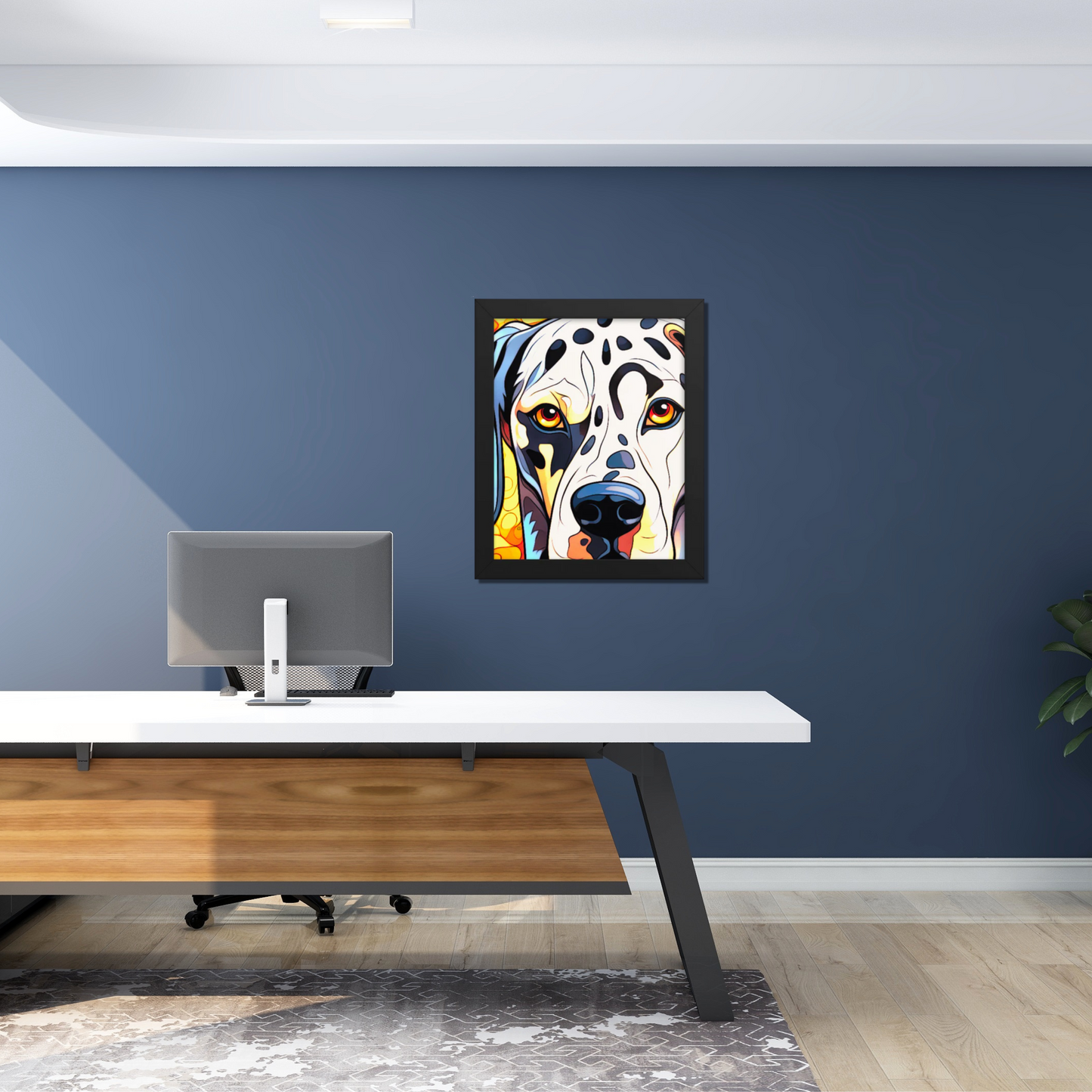 Dalmatian Stained Glass Look Framed poster