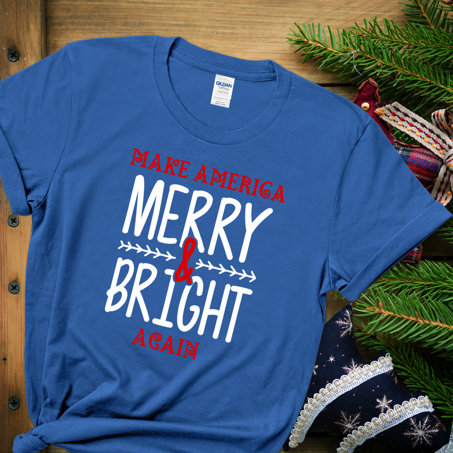 Bold Make America Merry & Bright Again Unisex Heavy Cotton Tee