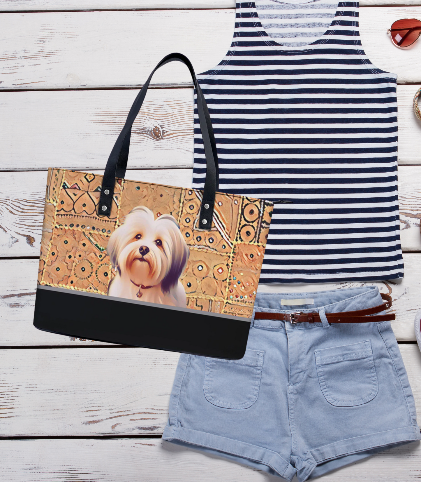 Havanese PU Leather Handbag Tote