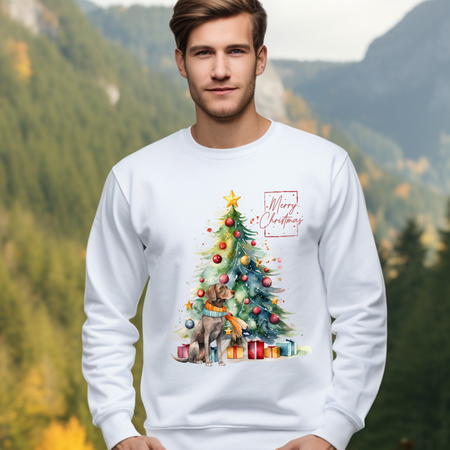 Merry Christmas German Shorthaired Pointer Unisex Heavy Blend™ Crewneck Sweatshirt