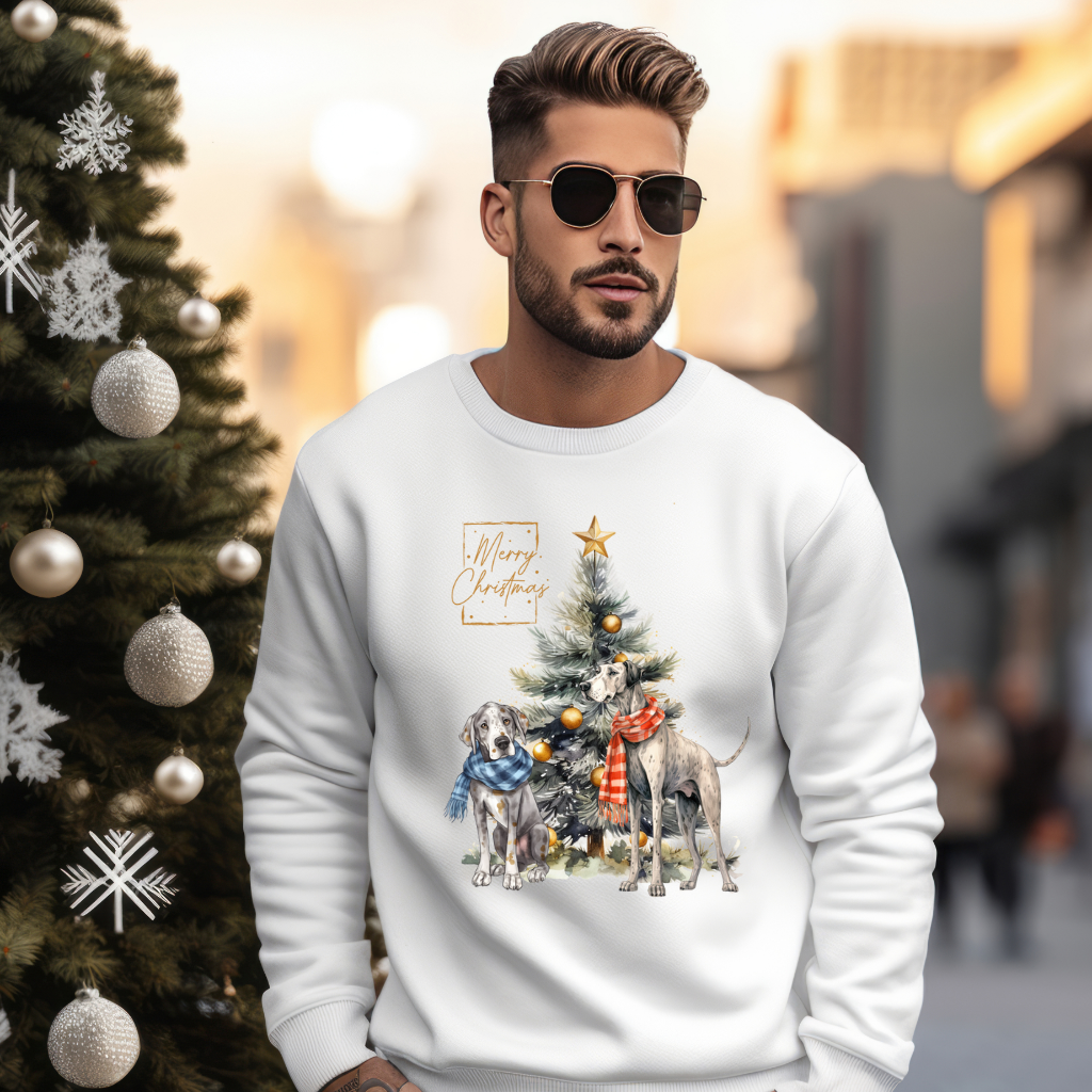 Merry Christmas Great Danes Unisex Heavy Blend™ Crewneck Sweatshirt