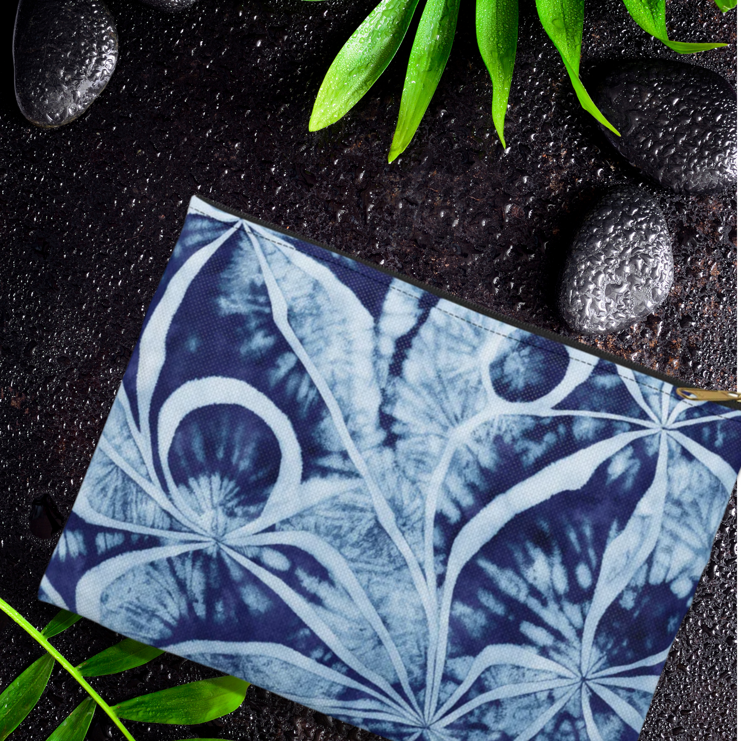 Shibori Indigo Accessory Pouch