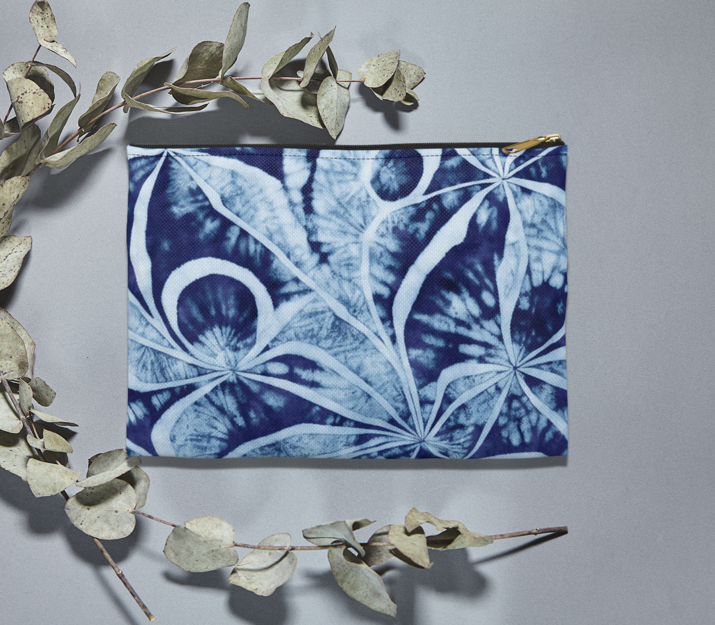 Shibori Indigo Accessory Pouch