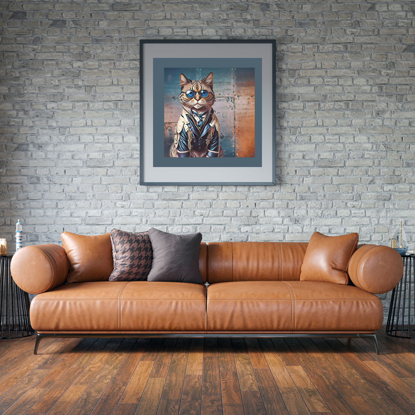 Clayton Steampunk Cat in Glasses Poster