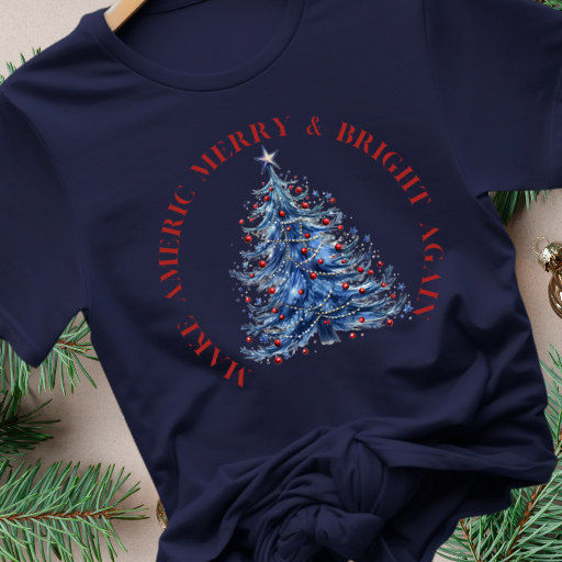 Make America Merry & Bright Again Circle Unisex Heavy Cotton Tee