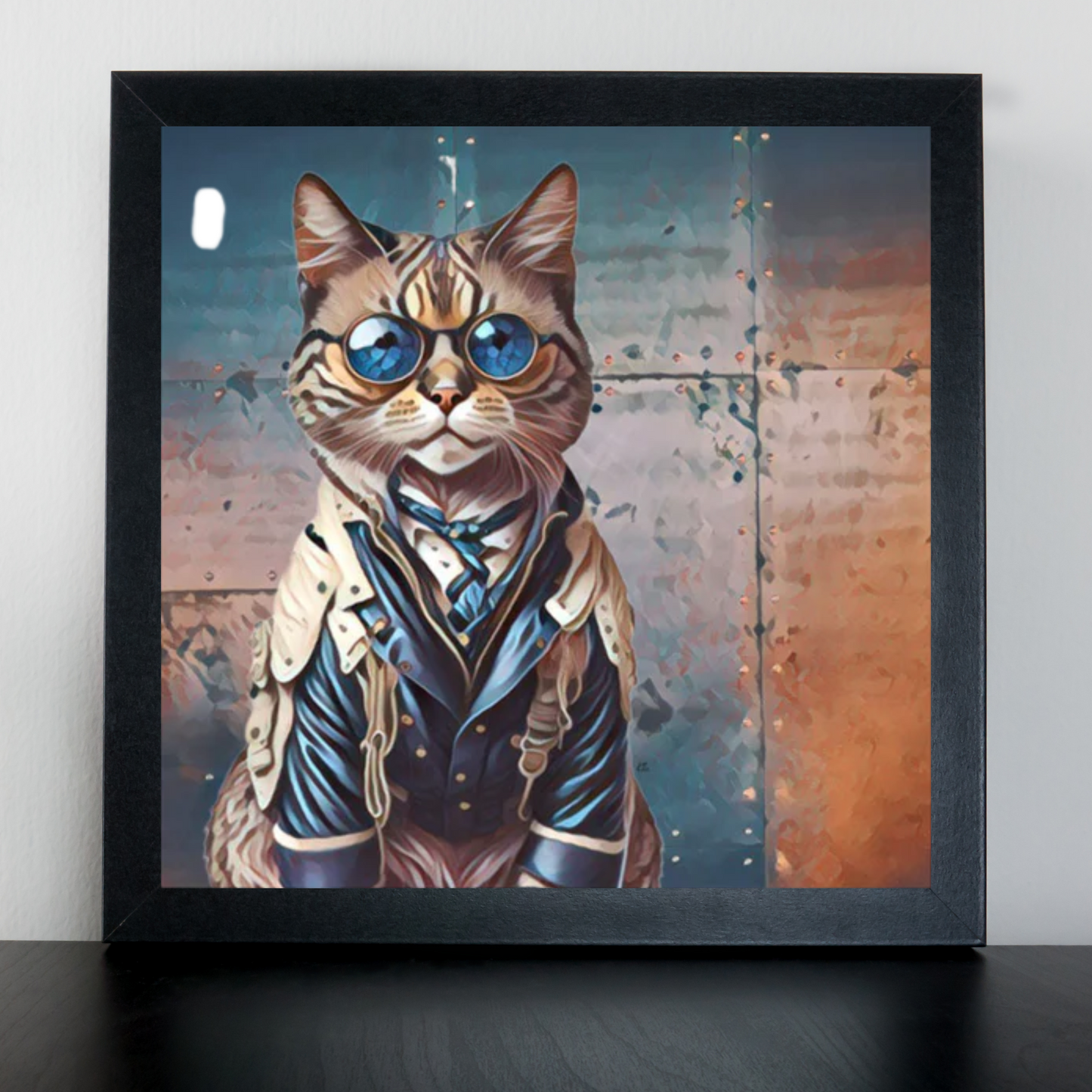 Clayton Steampunk Cat in Glasses Poster