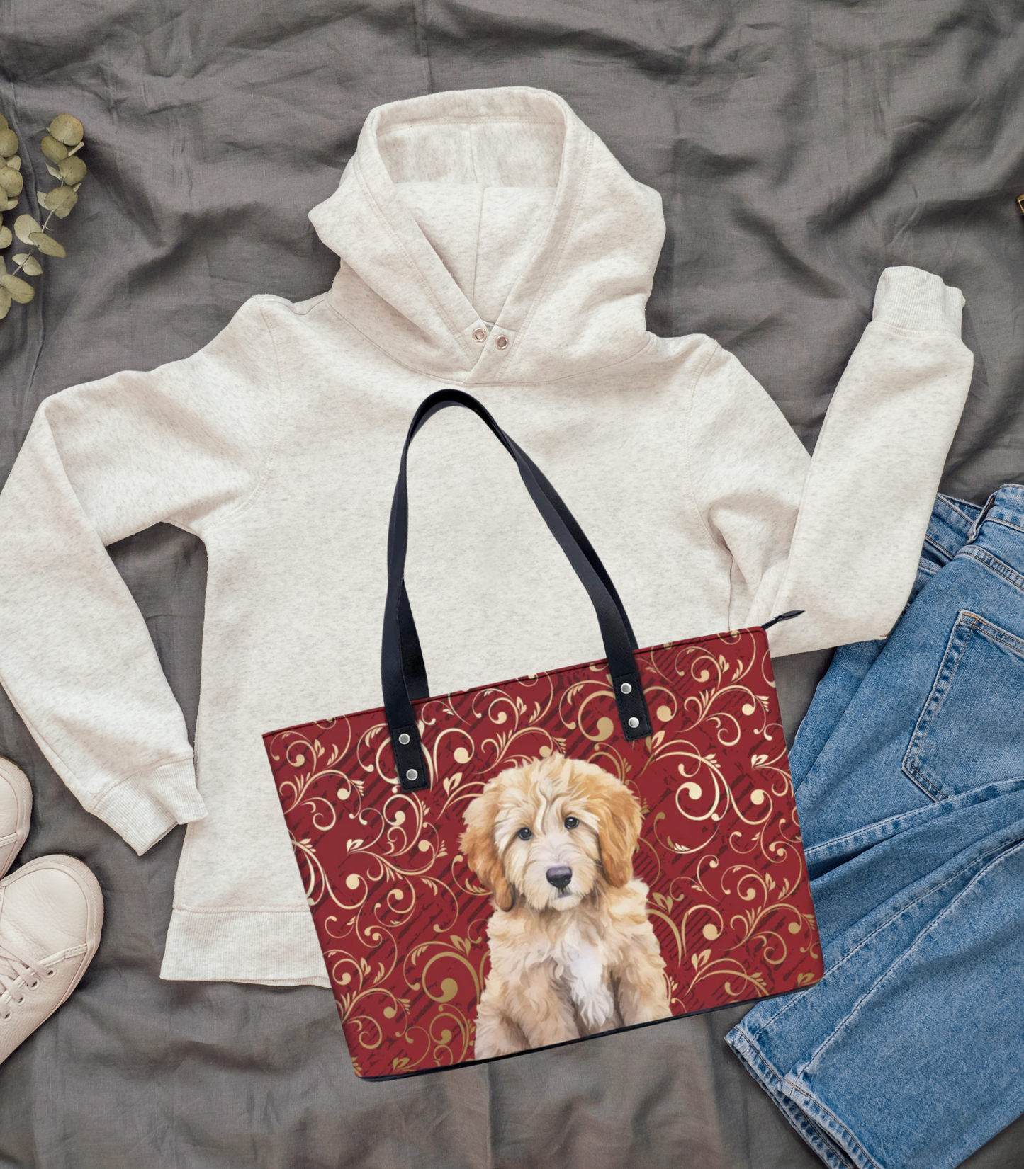 Goldendoodle PU Leather Handbag Tote