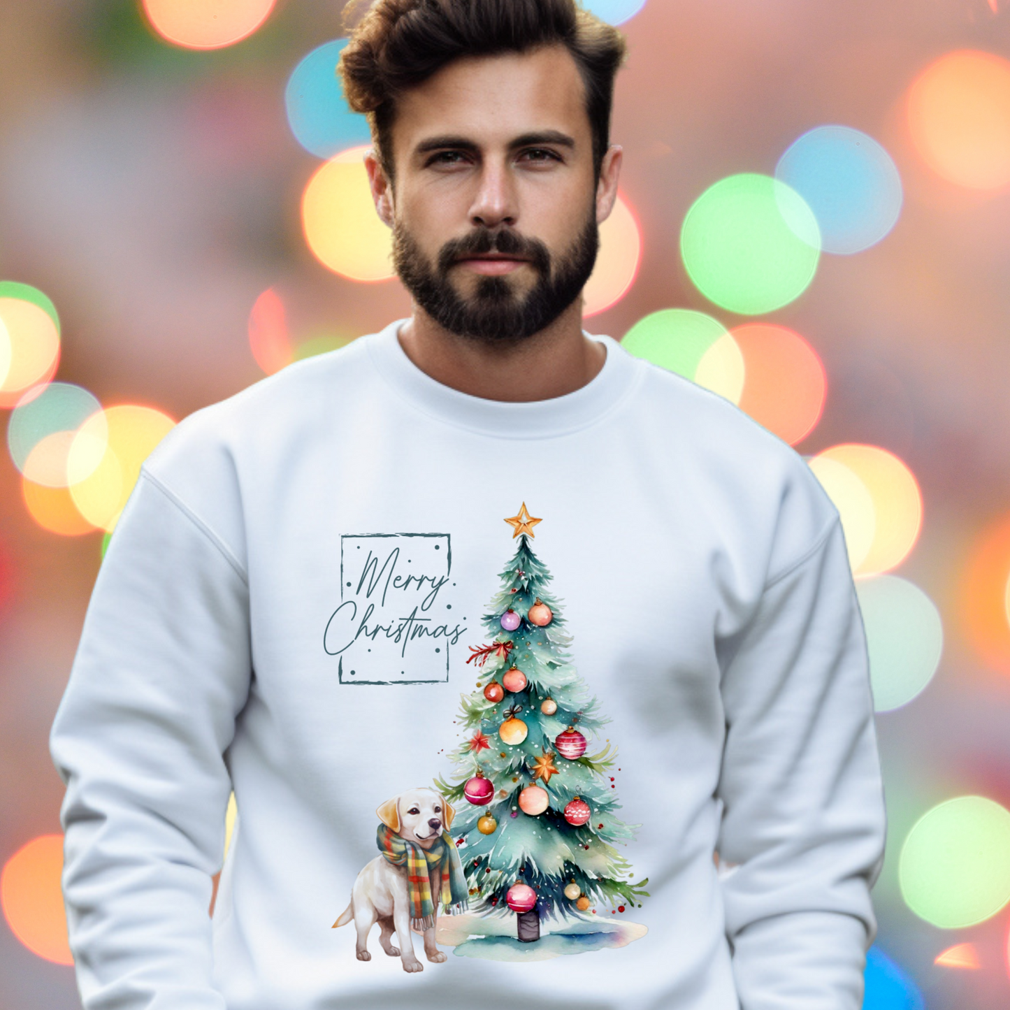 Merry Christmas Labrador Unisex Heavy Blend™ Crewneck Sweatshirt