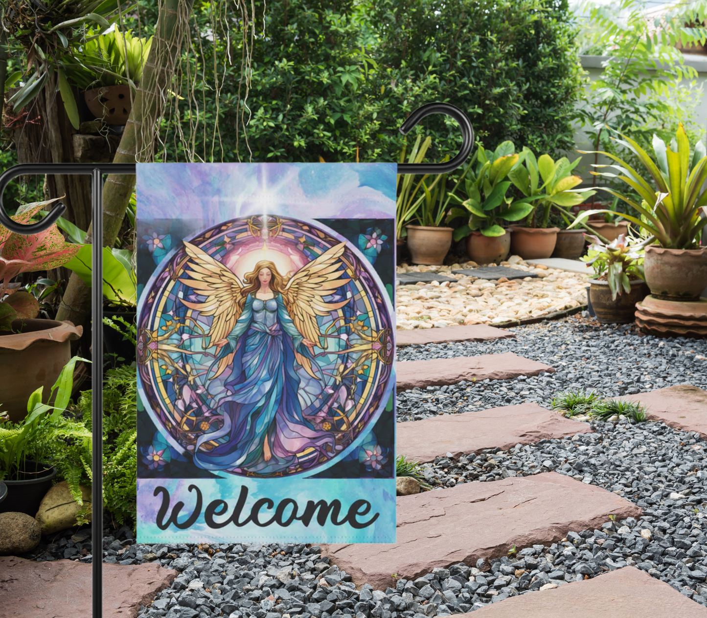 Angel Welcome 2-Sided Garden & House Banner