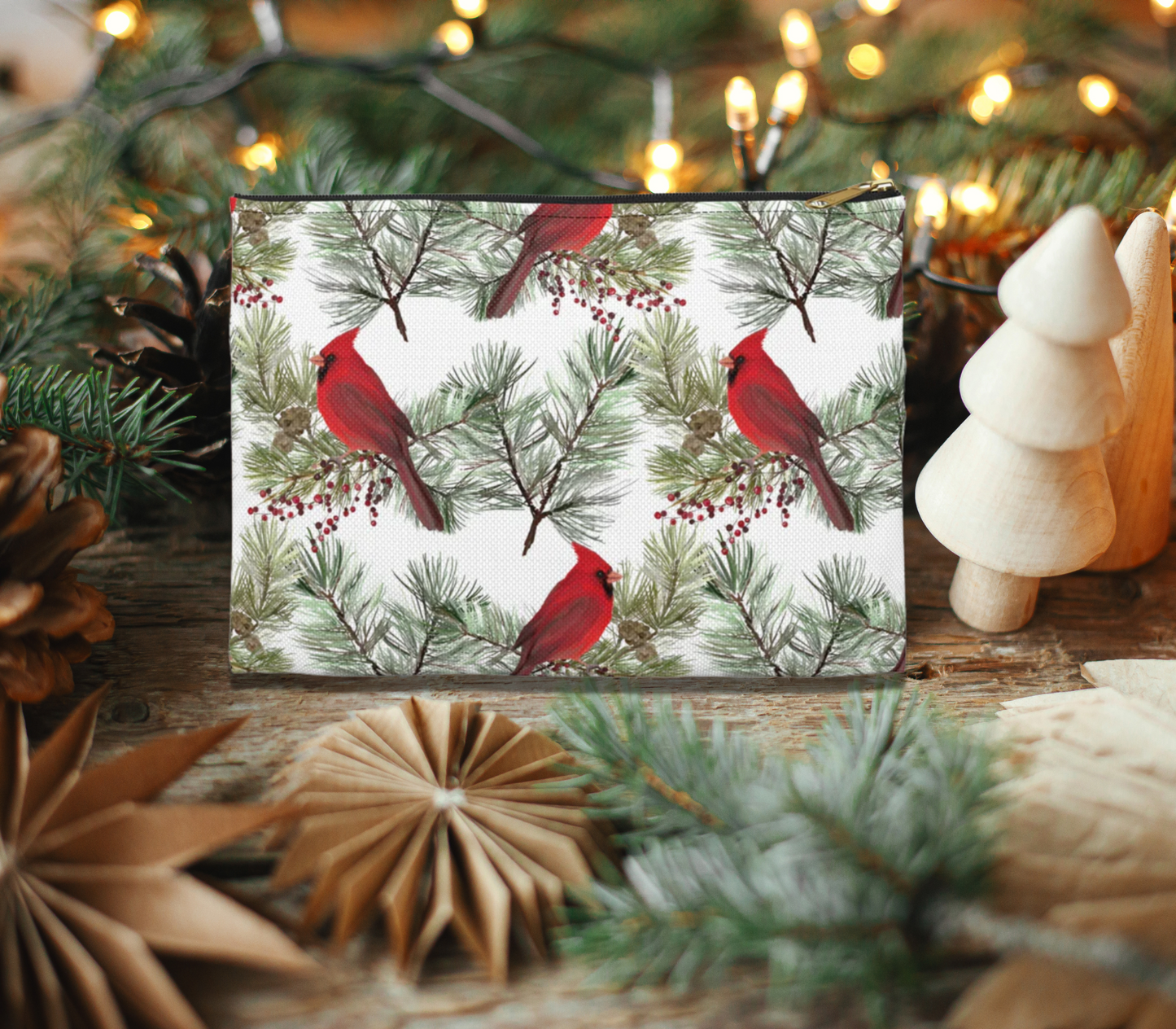 Winter Cardinals Accessory Pouch