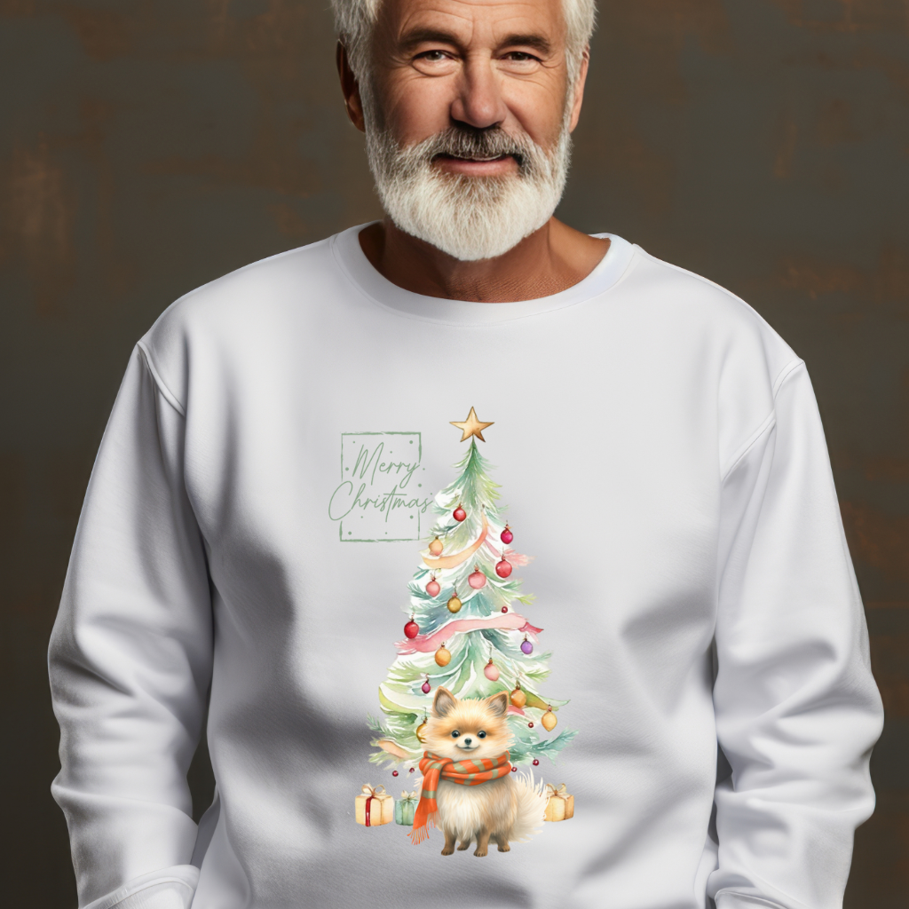 Merry Christmas Pomeranian Unisex Heavy Blend™ Crewneck Sweatshirt