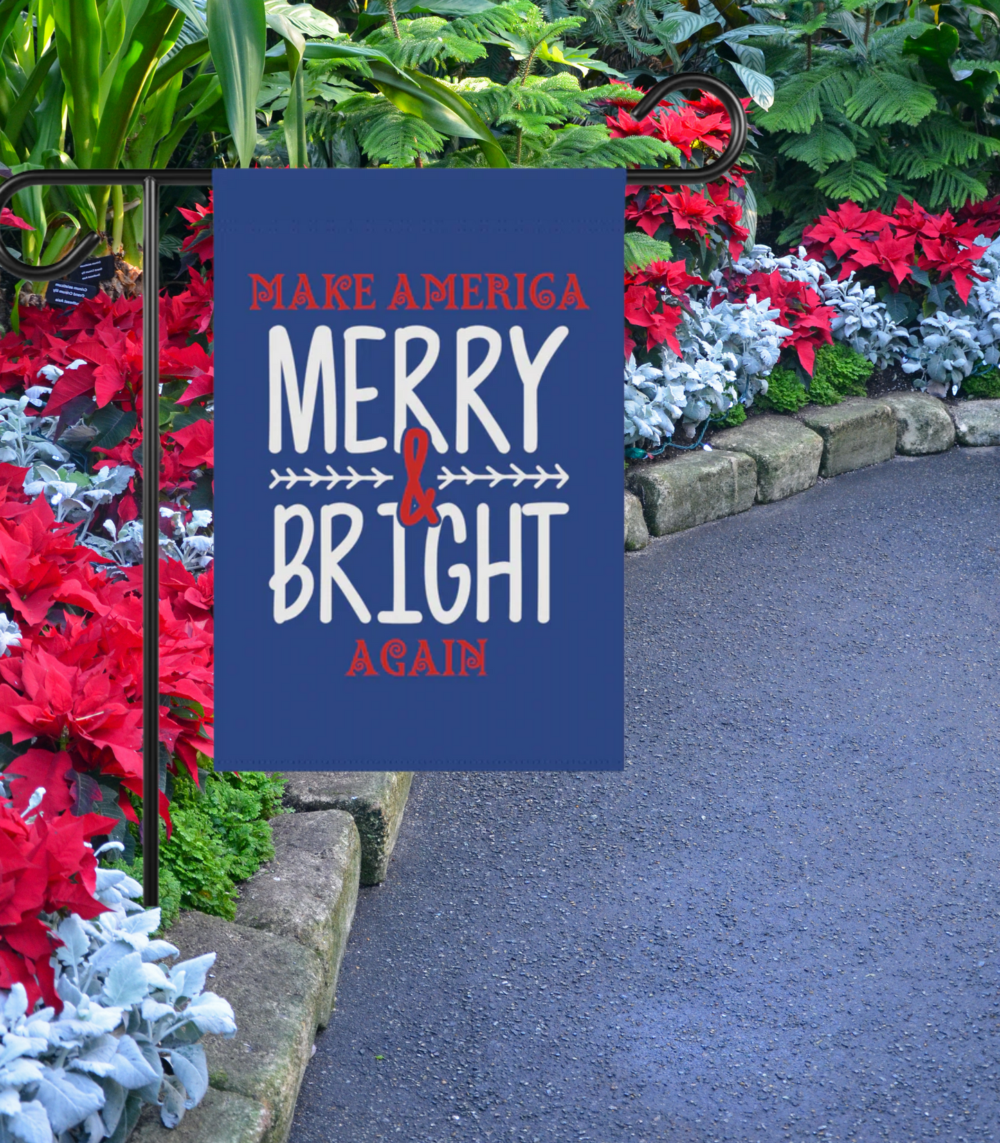 Bold Make America Merry & Bright Again 2-Sided Garden Banner