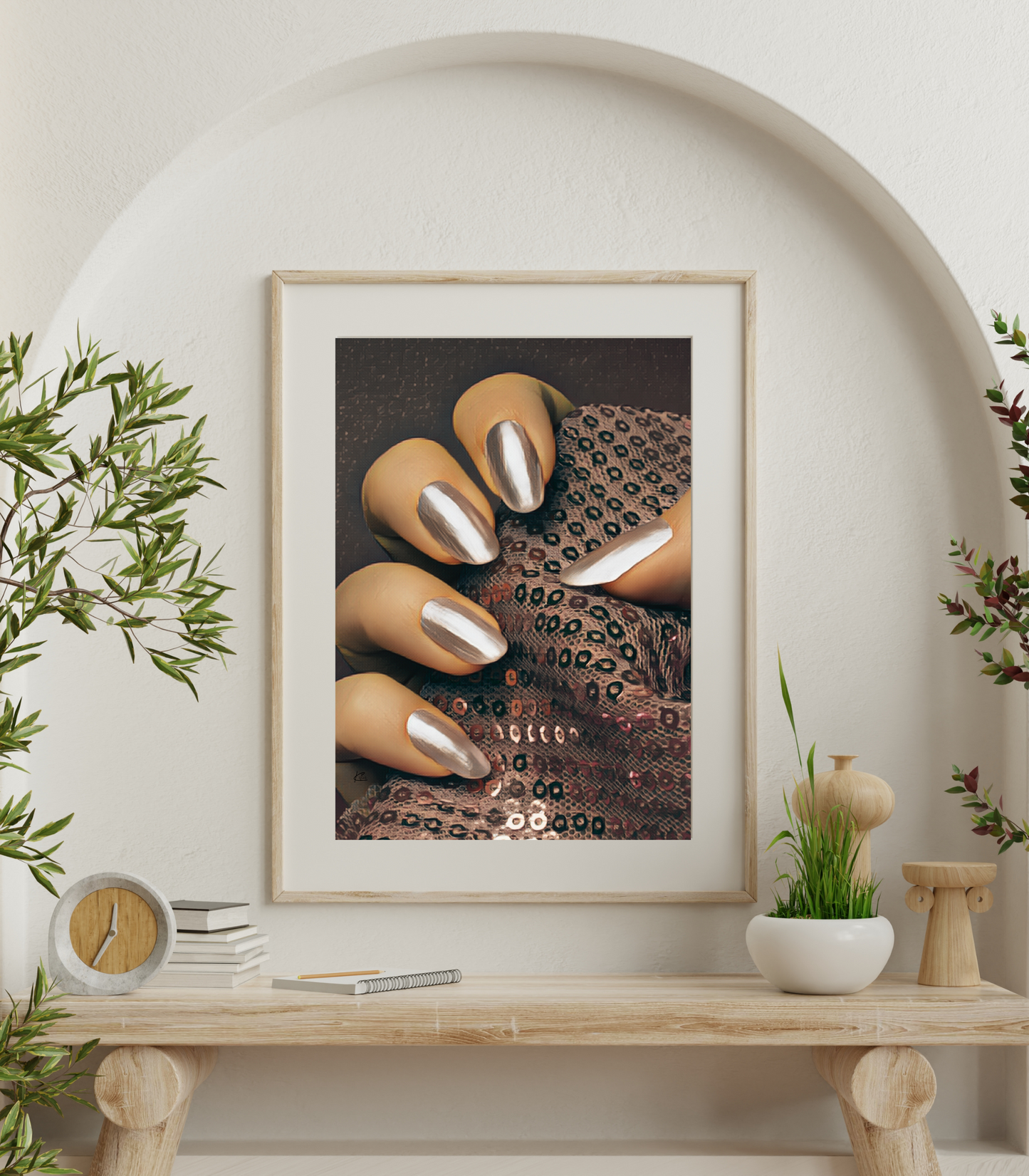 Latte Nails Salon Art Poster