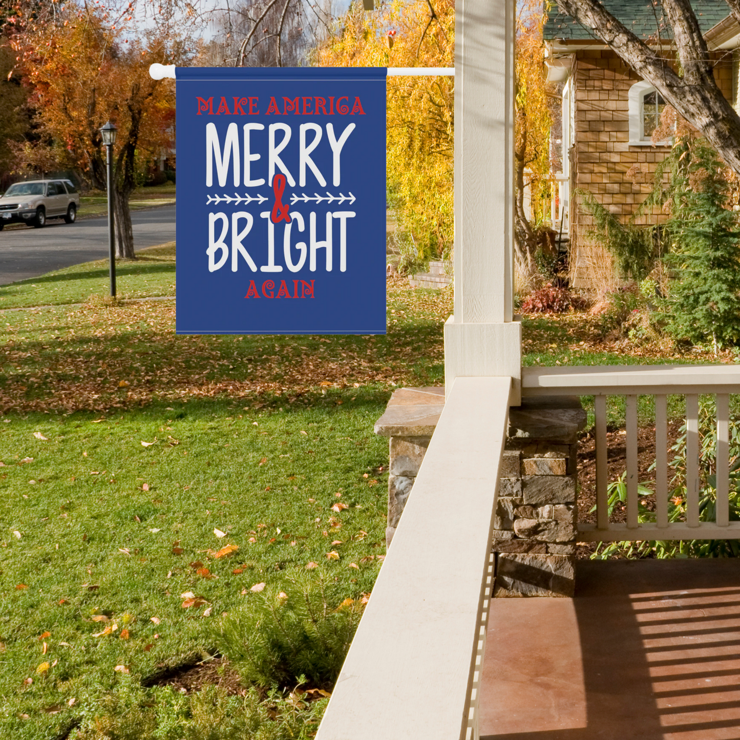 Bold Make America Merry & Bright Again 2- Sided House Flag