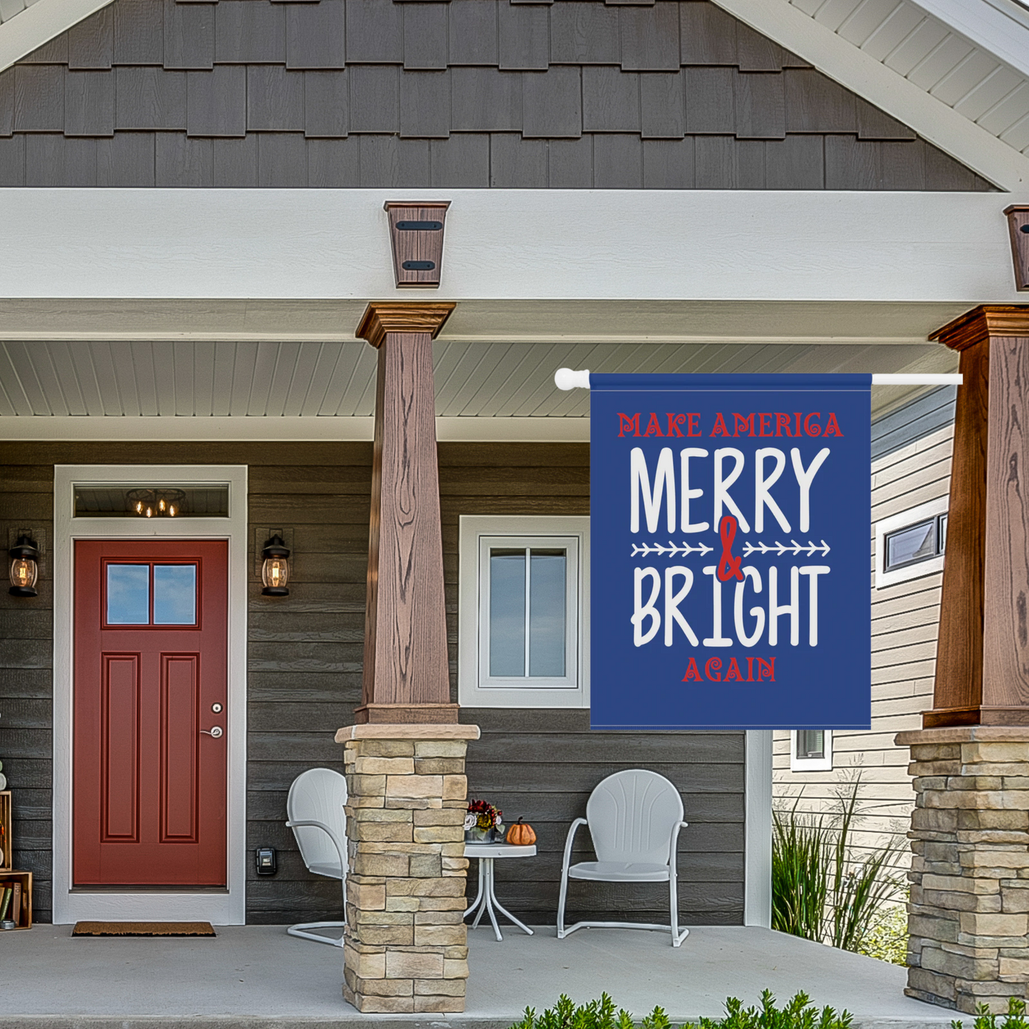 Bold Make America Merry & Bright Again 2- Sided House Flag