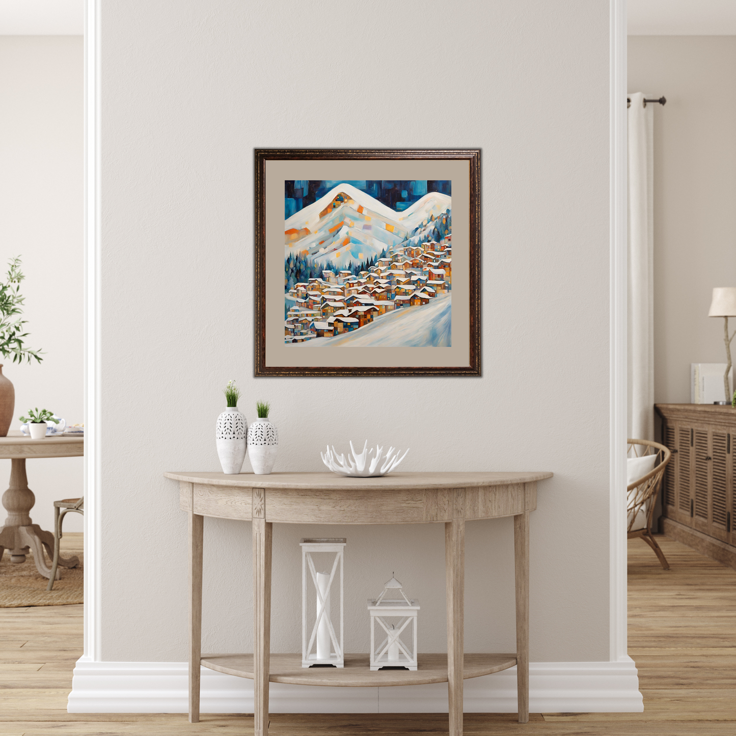 Ski Resort Town Poster