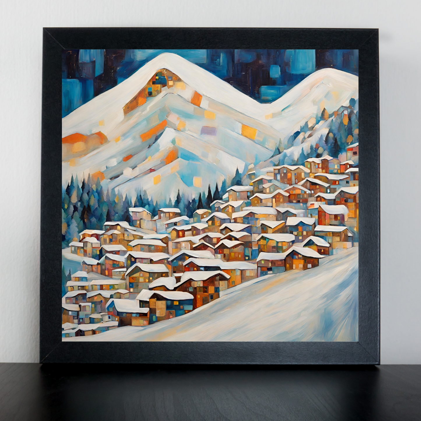 Ski Resort Town Poster