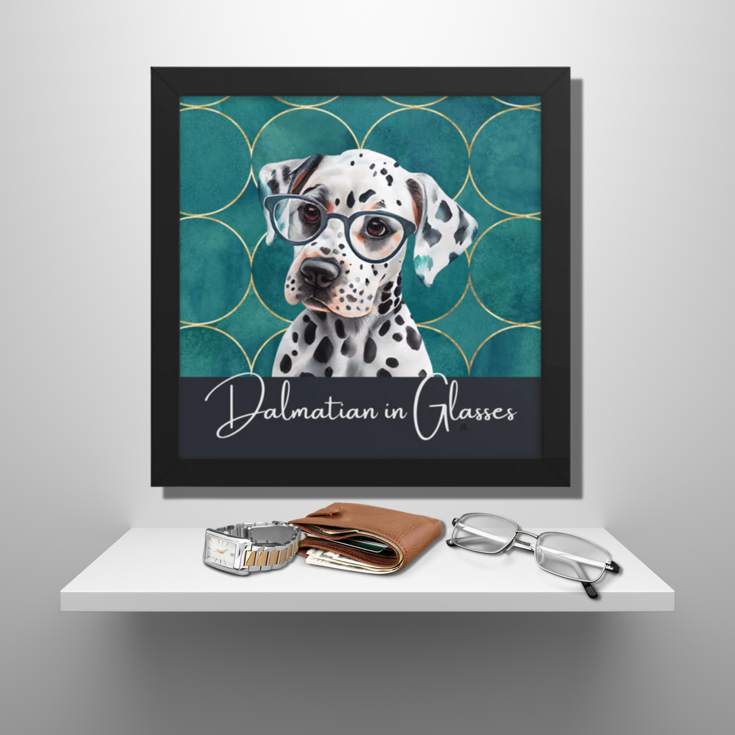 Dalmatian in Glasses Framed poster