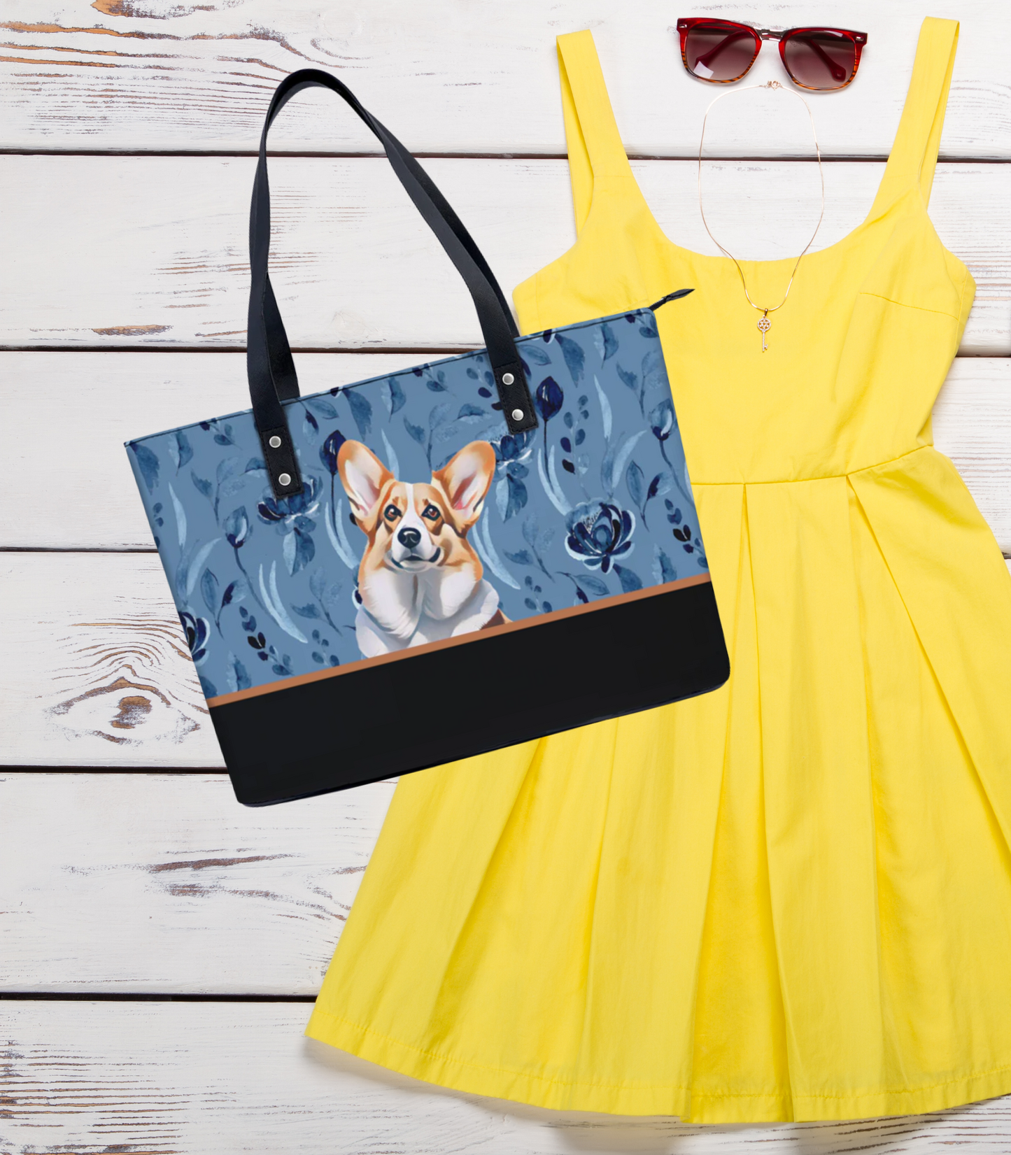 Corgi PU Leather Handbag Tote