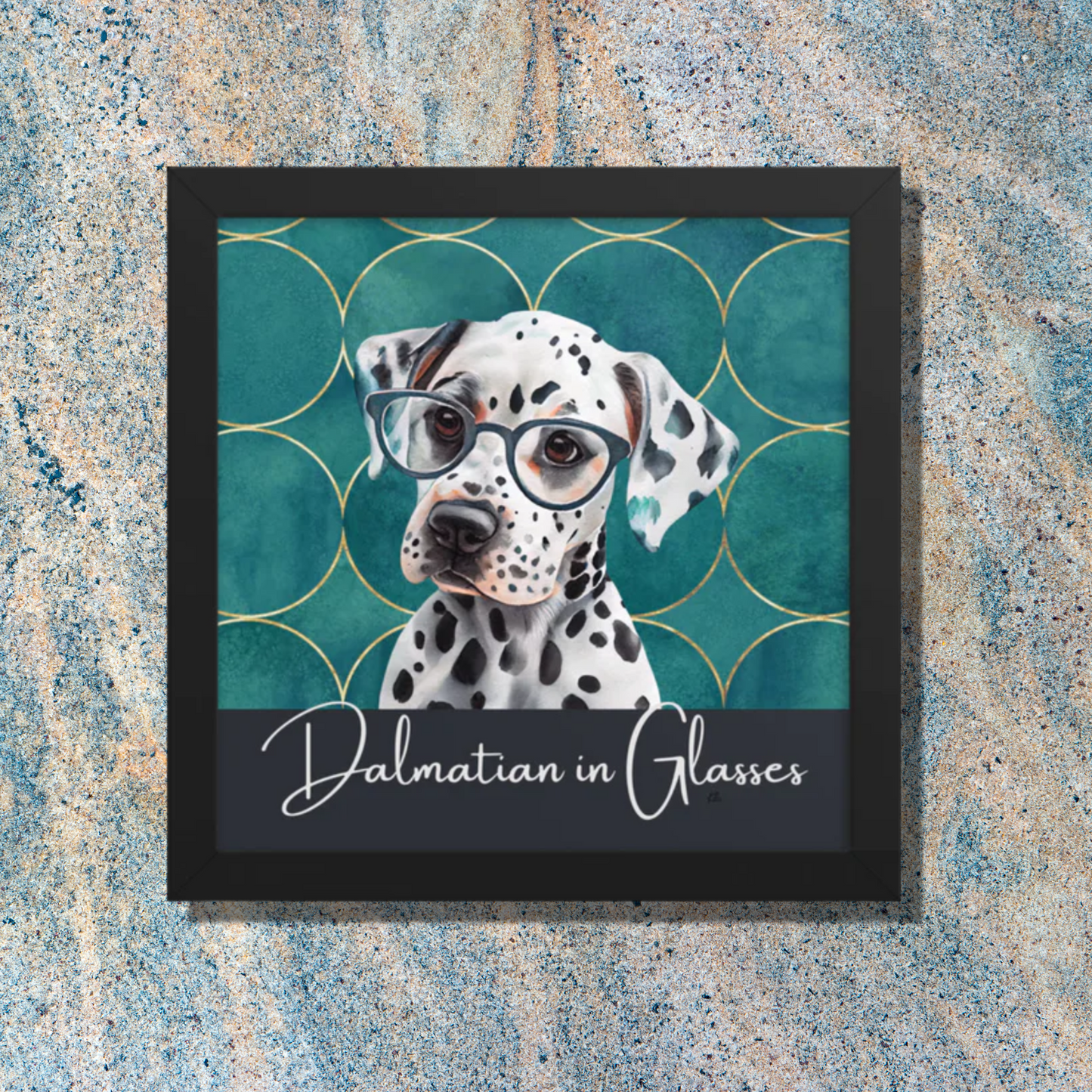 Dalmatian in Glasses Framed poster