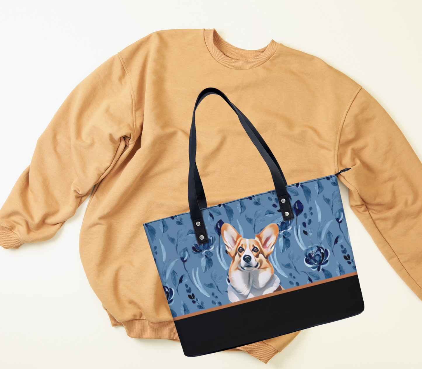 Corgi PU Leather Handbag Tote