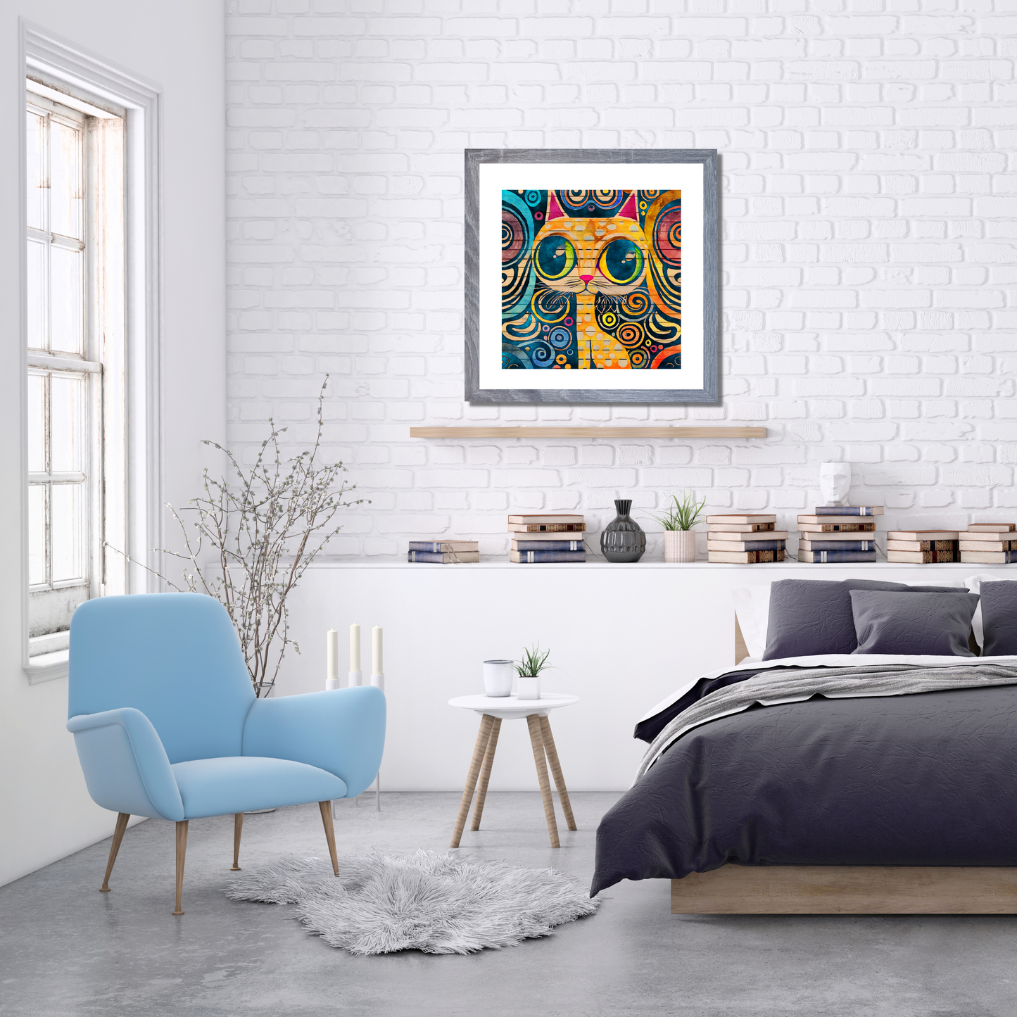 Bixby Colorful Abstract Cat Poster