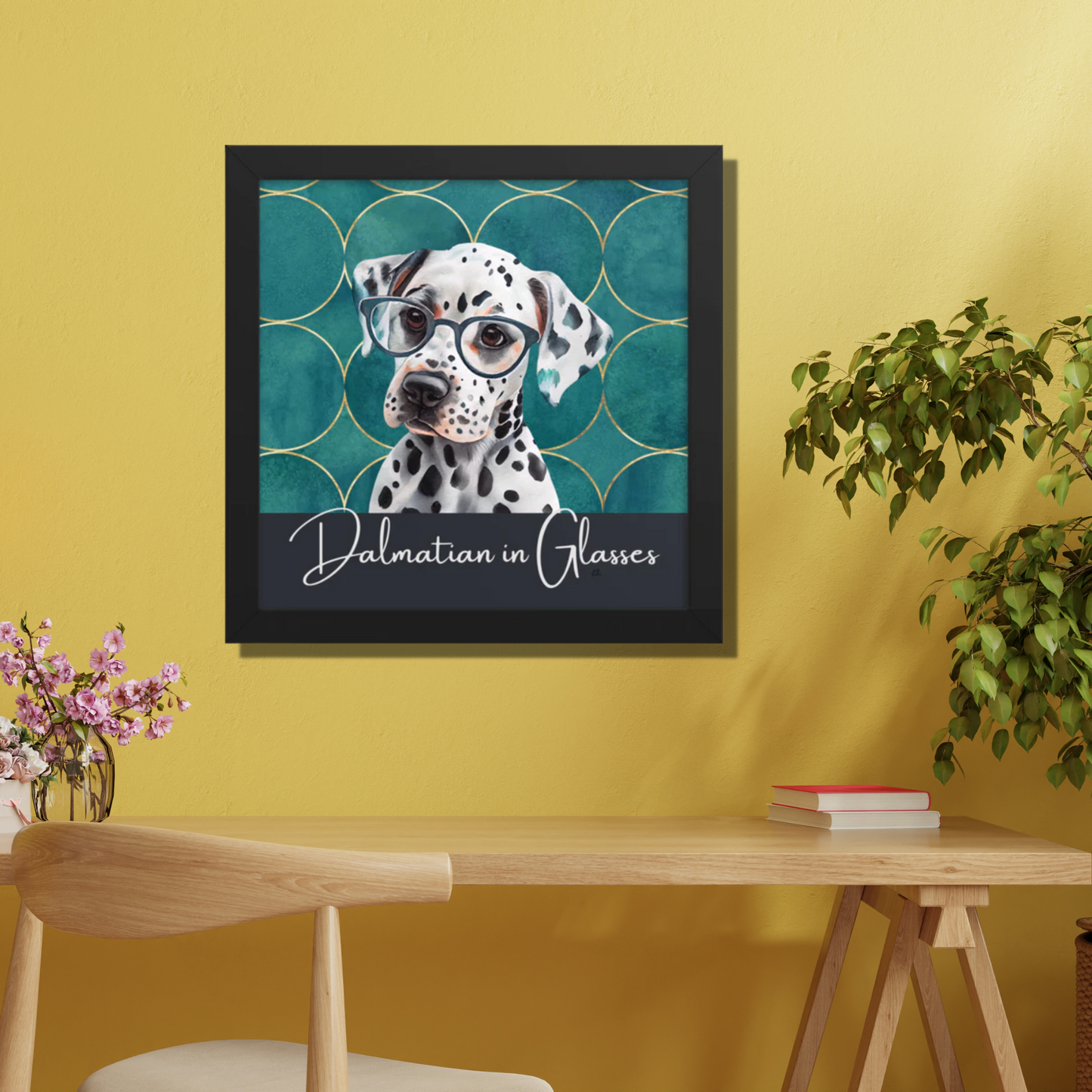 Dalmatian in Glasses Framed poster