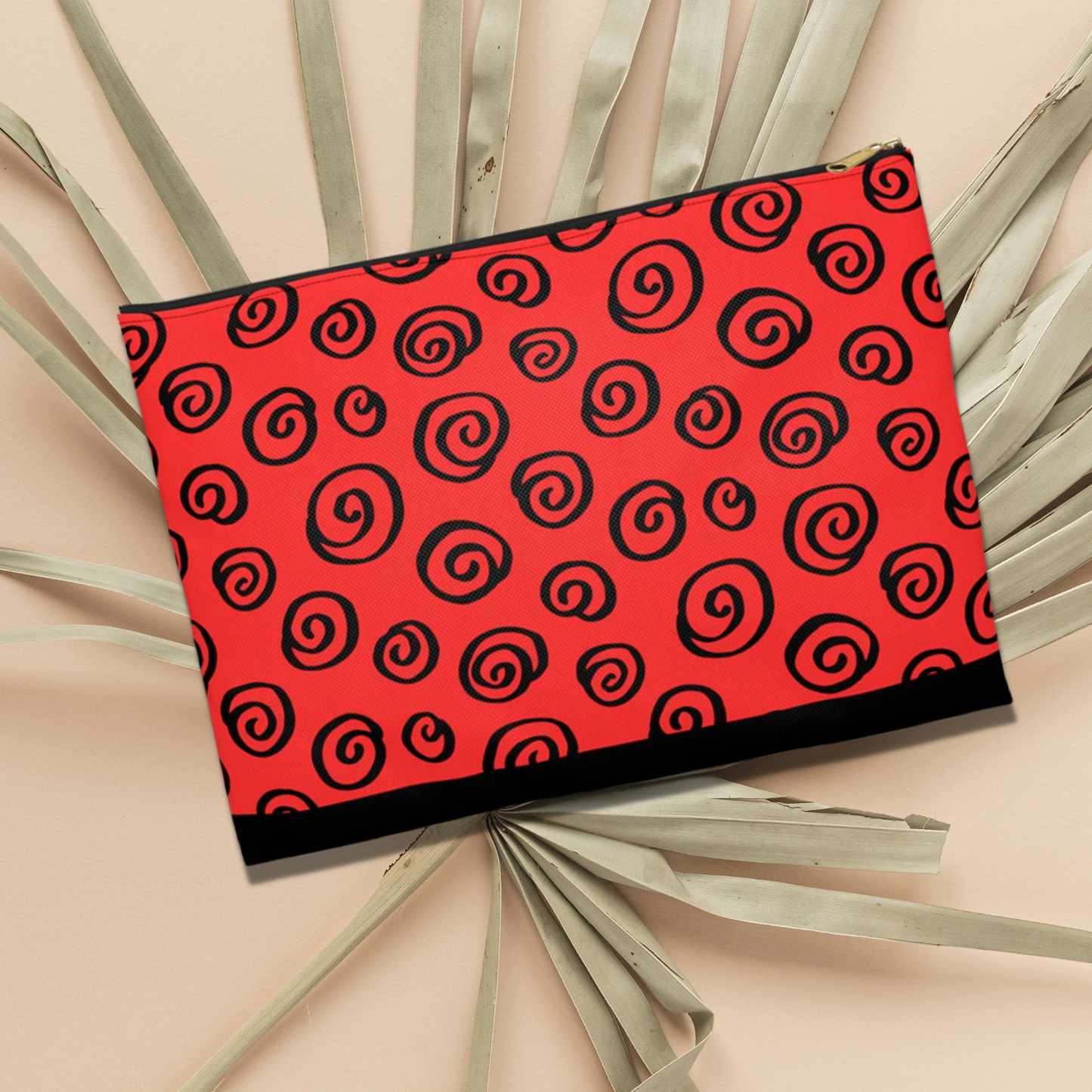 Black Swirl Red Accessory Pouch